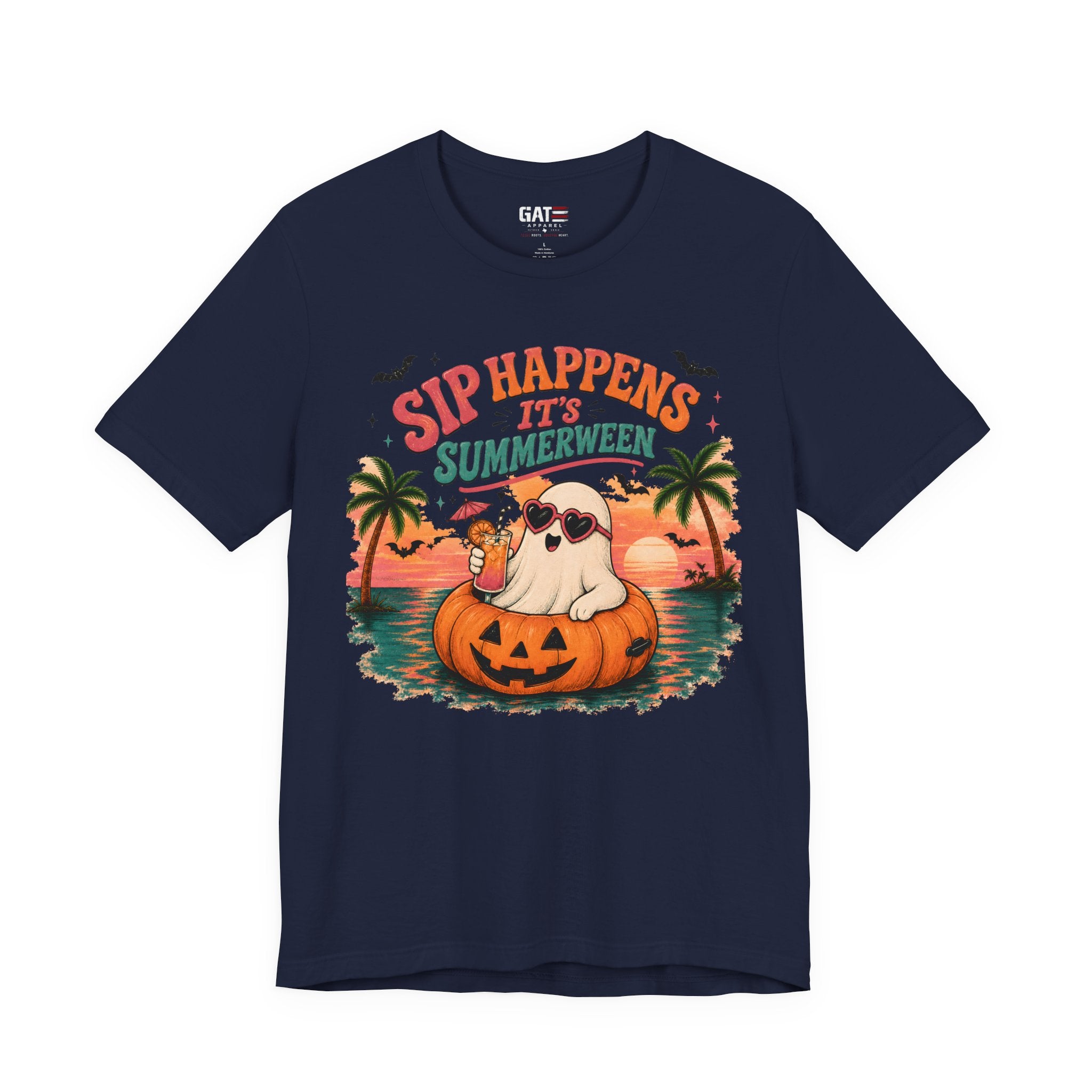 Summerween Shirt, Spooky Beach Shirt, Ghost Beach Tee, Halloween Beach Shirt, Coastal Halloween Tee, Tropical Ghost Shirt