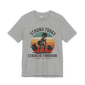 Strong Today Stronger Tomorrow Shirt, Women's Gym Shirt, Retro Weightlifting Tee, Fitness Gift for Women