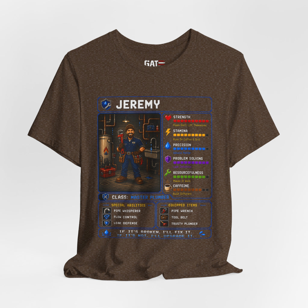 Custom Plumber RPG Character Shirt | Personalized Plumber Gift