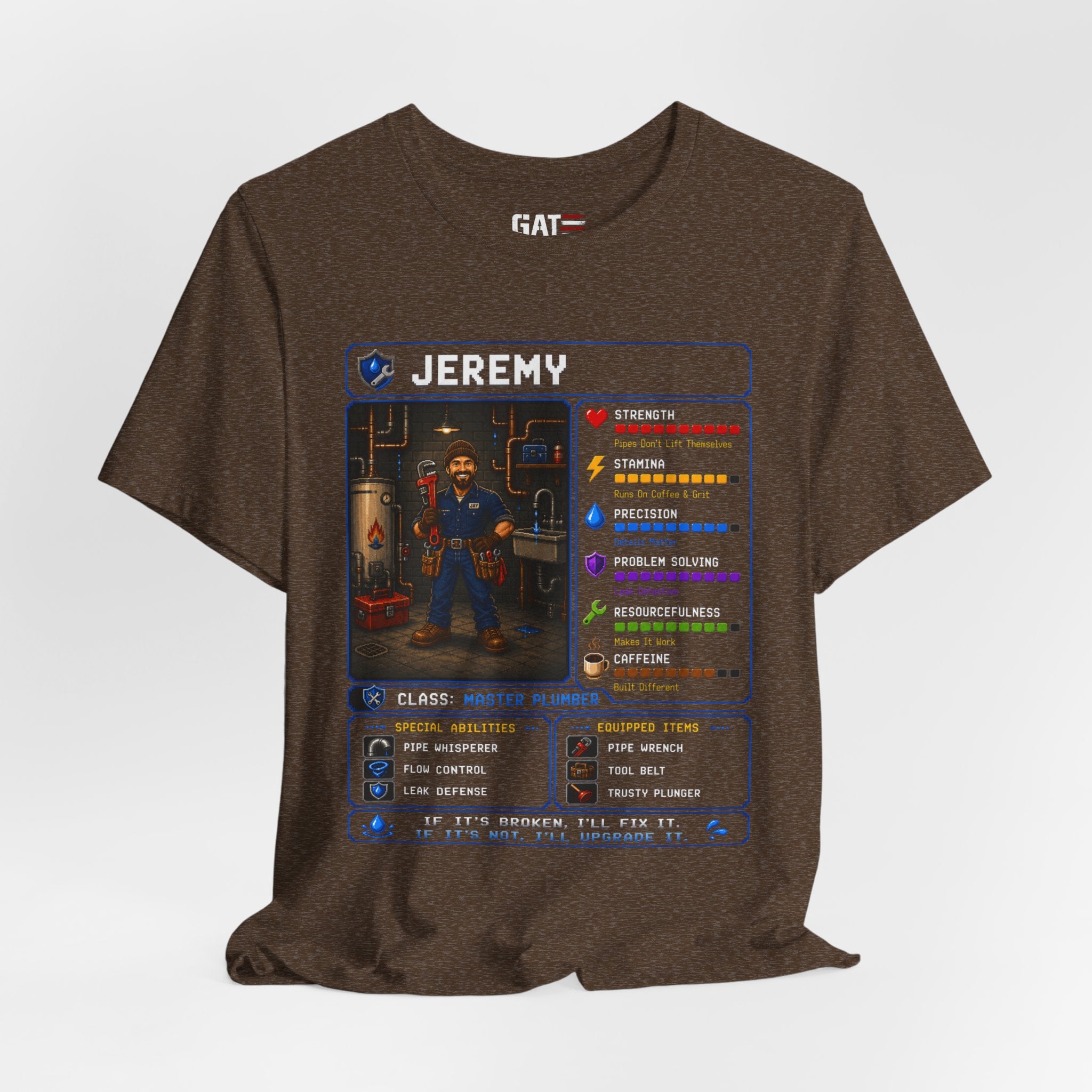 Custom Plumber RPG Character Shirt | Personalized Plumber Gift