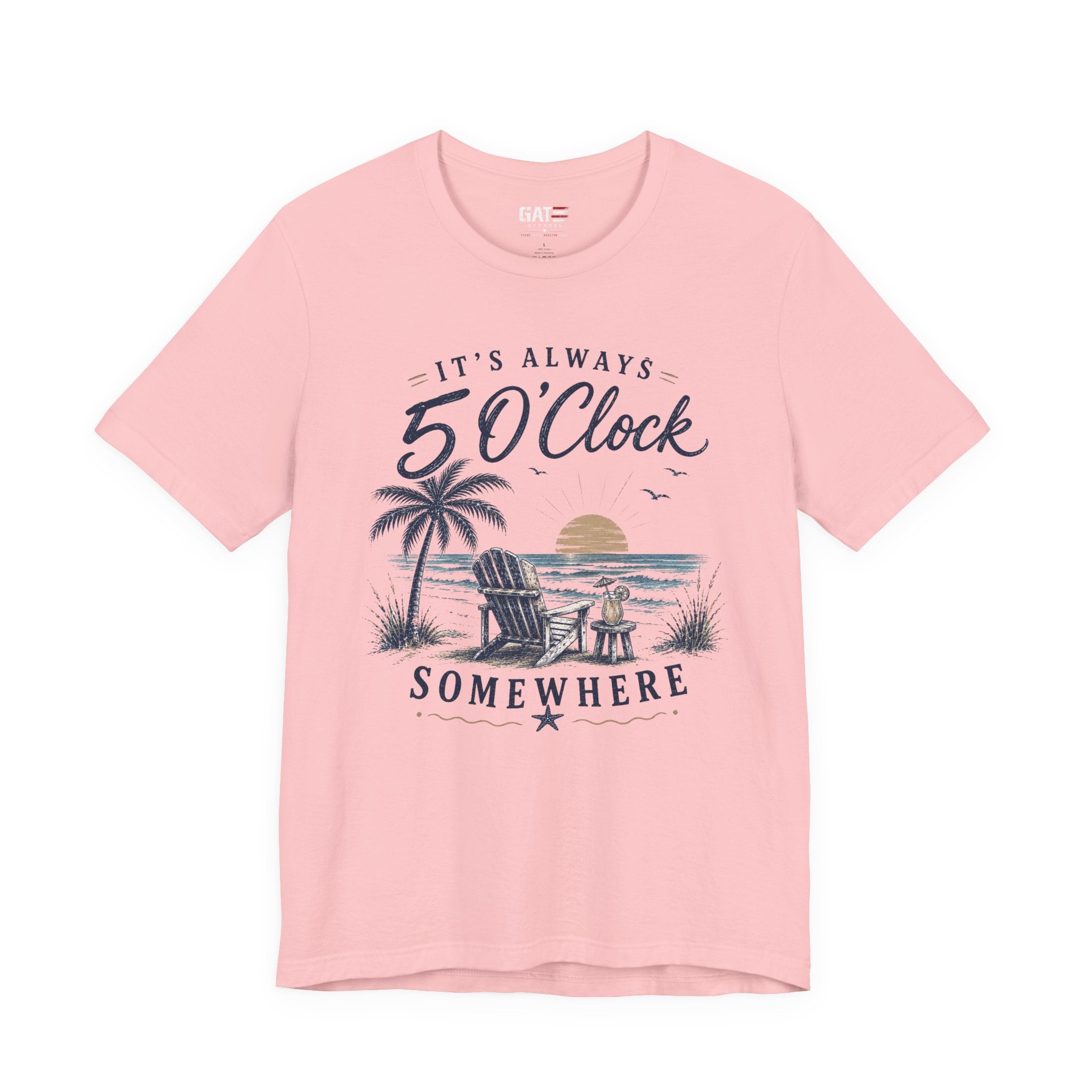 5 O'Clock Somewhere Beach T-Shirt