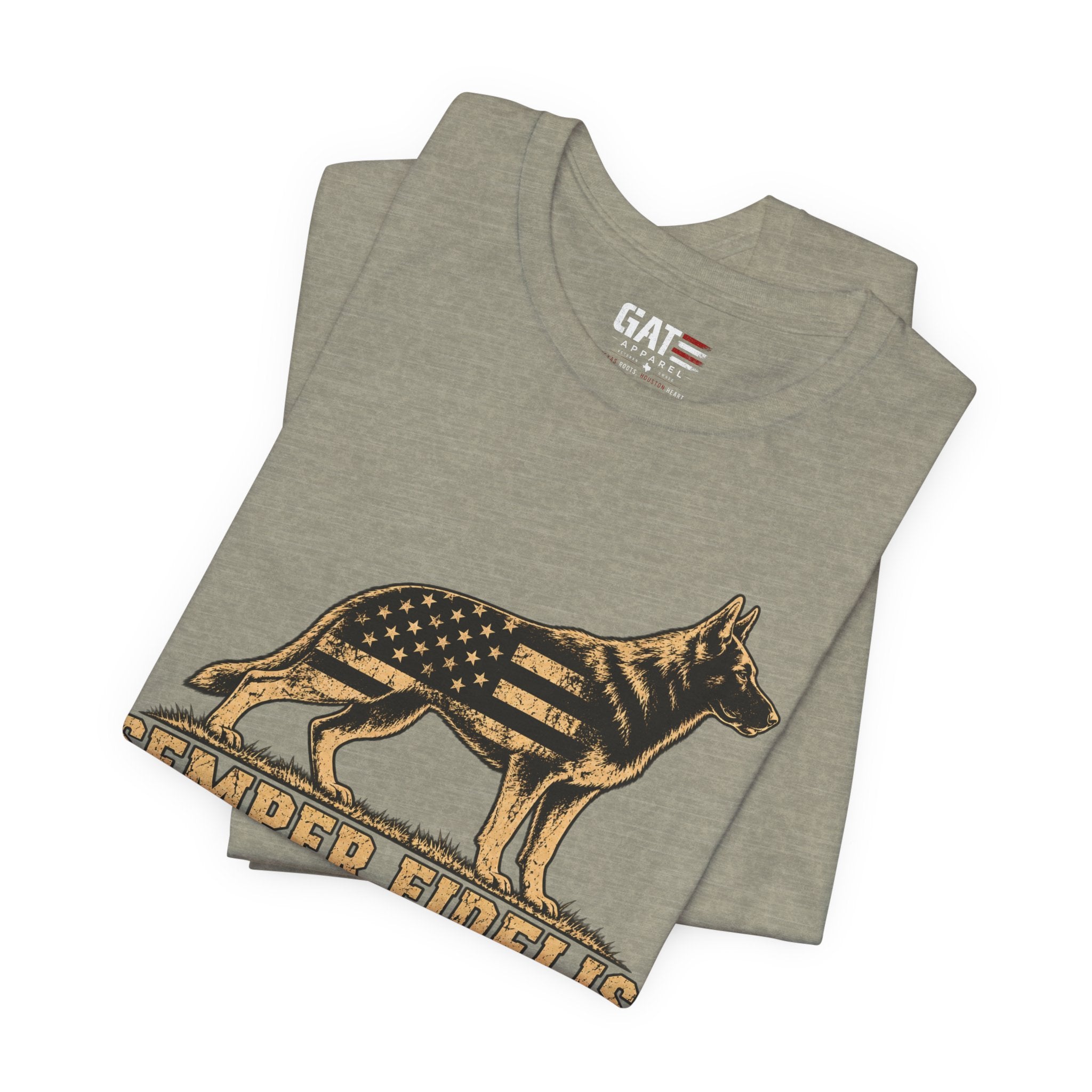 Semper Fidelis German Shepherd T-Shirt — Patriotic Military K9 Tee