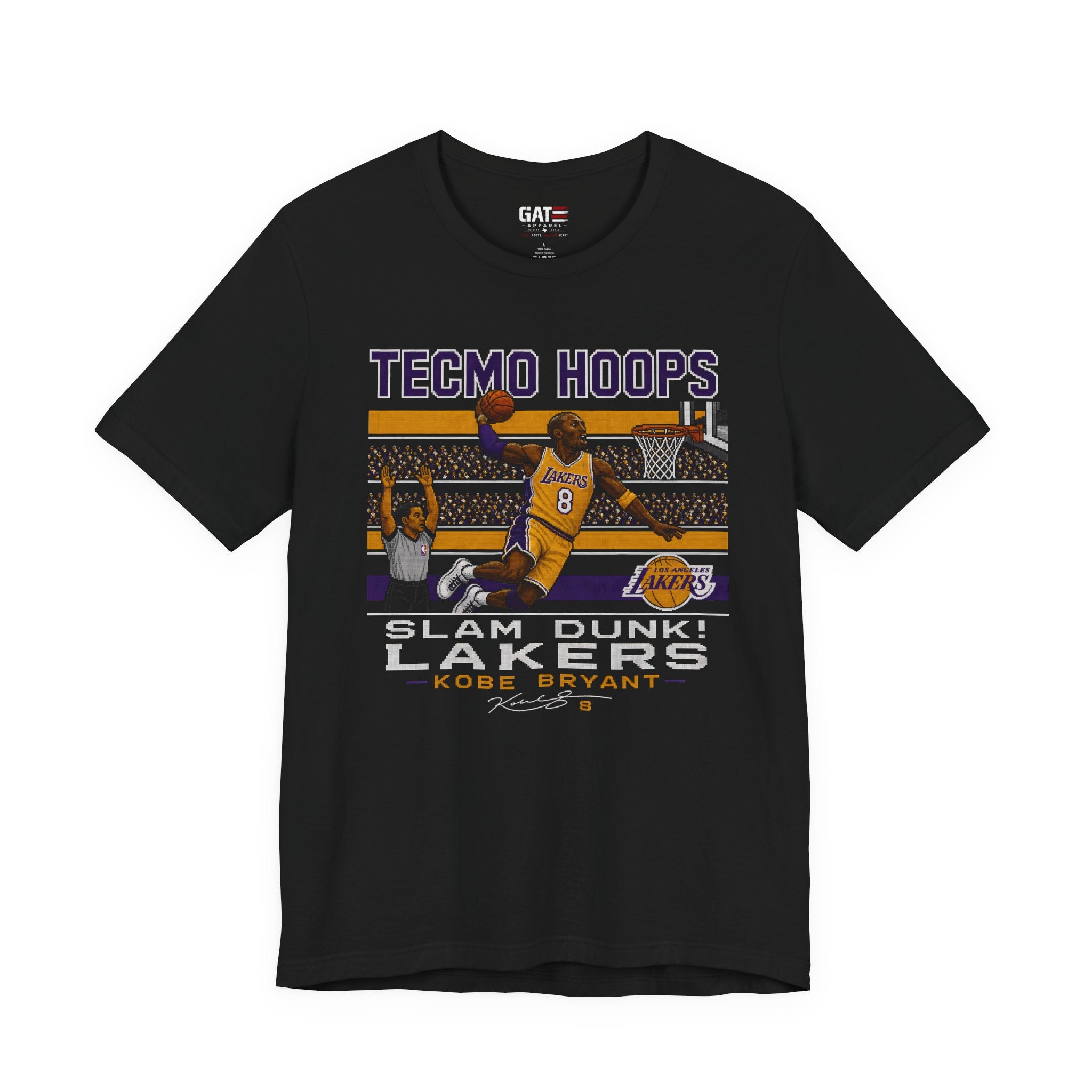Tecmo Hoops Kobe Bryant Slam Dunk Lakers T-Shirt | Retro Basketball Kobe Tribute