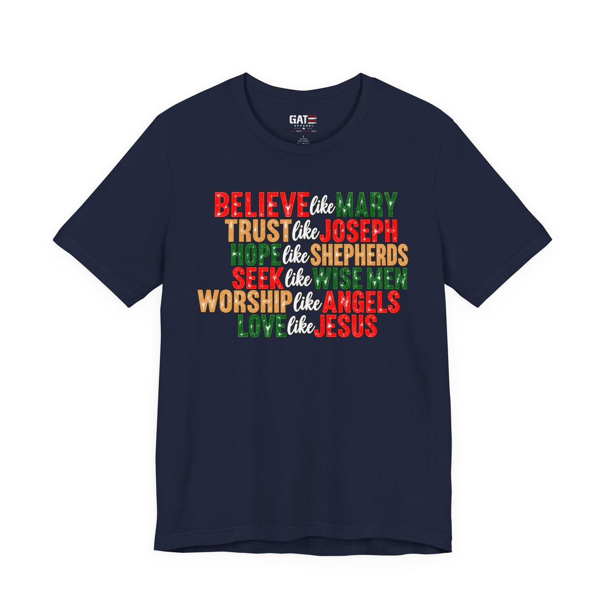 Believe Like Mary Christian Christmas T-Shirt - product image 5