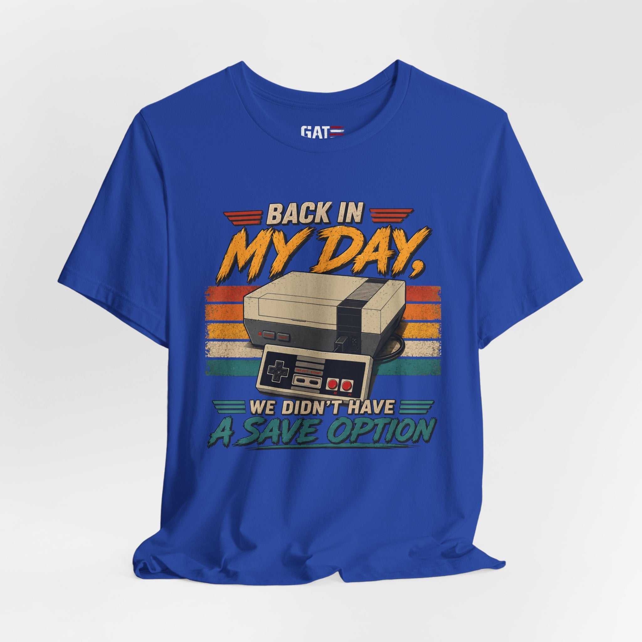 Funny Retro Gamer Shirt, Back In My Day We Didn't Have A Save Option, Vintage Gaming T Shirt, Old School Gamer Gift, Video Game Tee