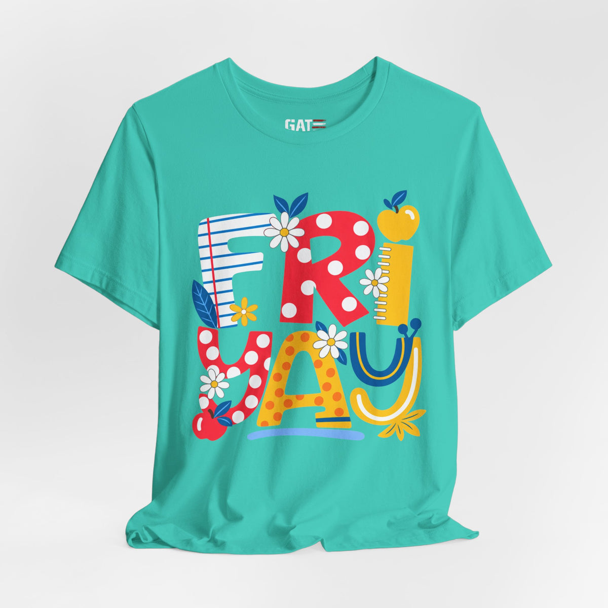 Teacher shirt FRIYAY Floral Tee — Colorful Spring Graphic T‑Shirt