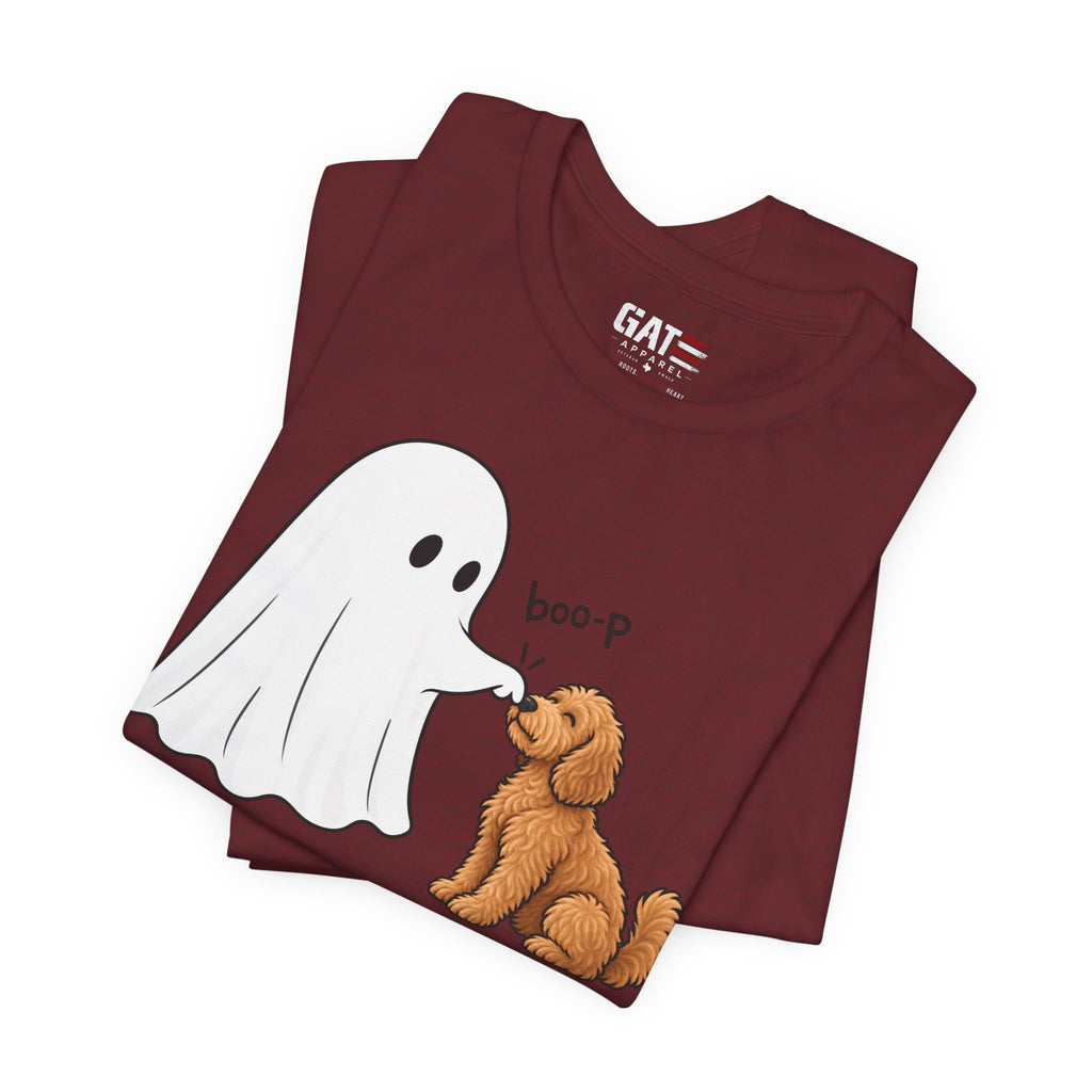 Halloween Ghost & Doodle— "boo-p" Cute Dog Halloween T-Shirt