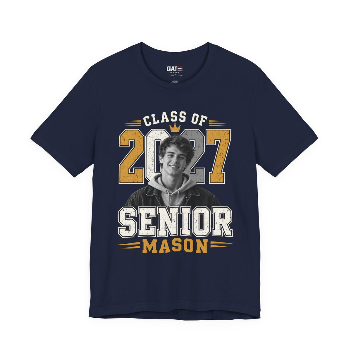 Personalized Senior 2027 Custom Photo Shirt | Graduation Tee
