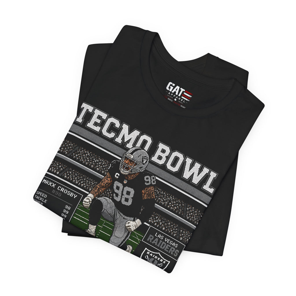 Mad Maxx Crosby Tecmo Bowl Shirt Retro Tecmo Football Tee Vintage Pixel Art Las Vegas Defense Fan Gift Graphic T Shirt