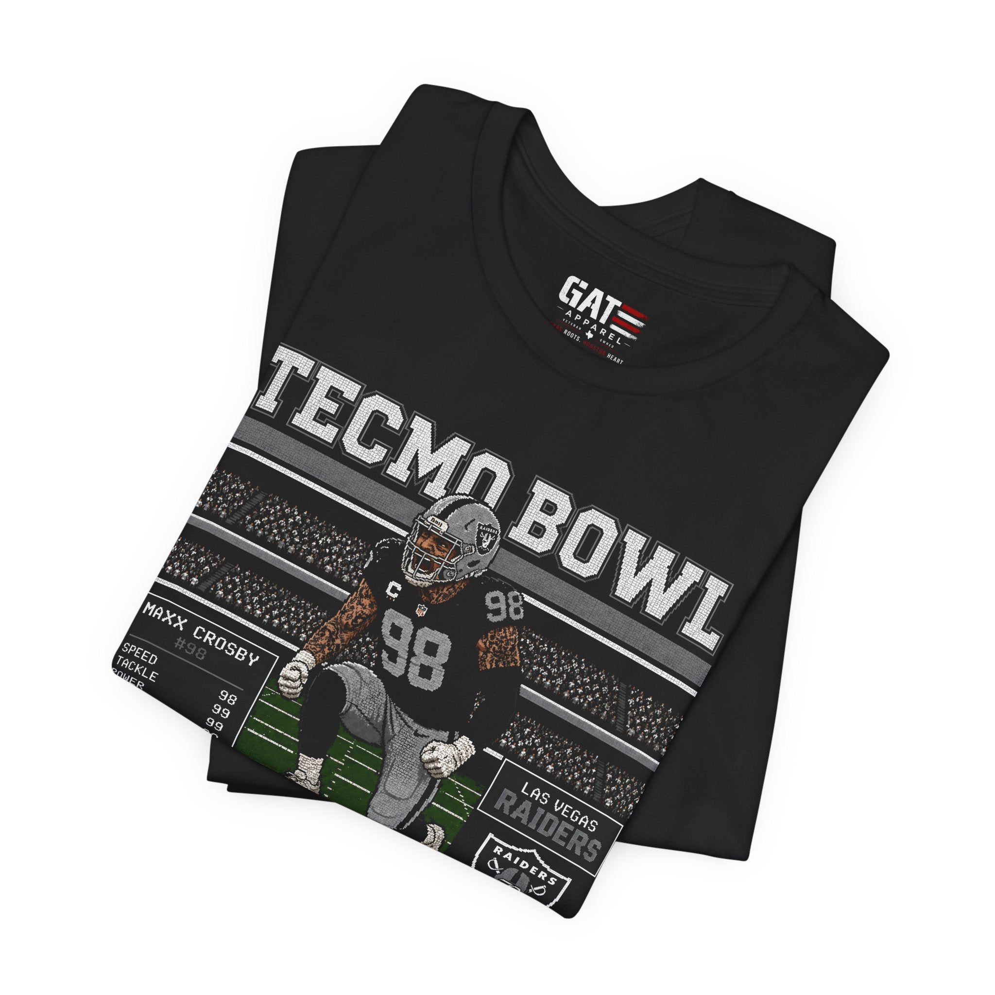Mad Maxx Crosby Tecmo Bowl Shirt Retro Tecmo Football Tee Vintage Pixel Art Las Vegas Defense Fan Gift Graphic T Shirt
