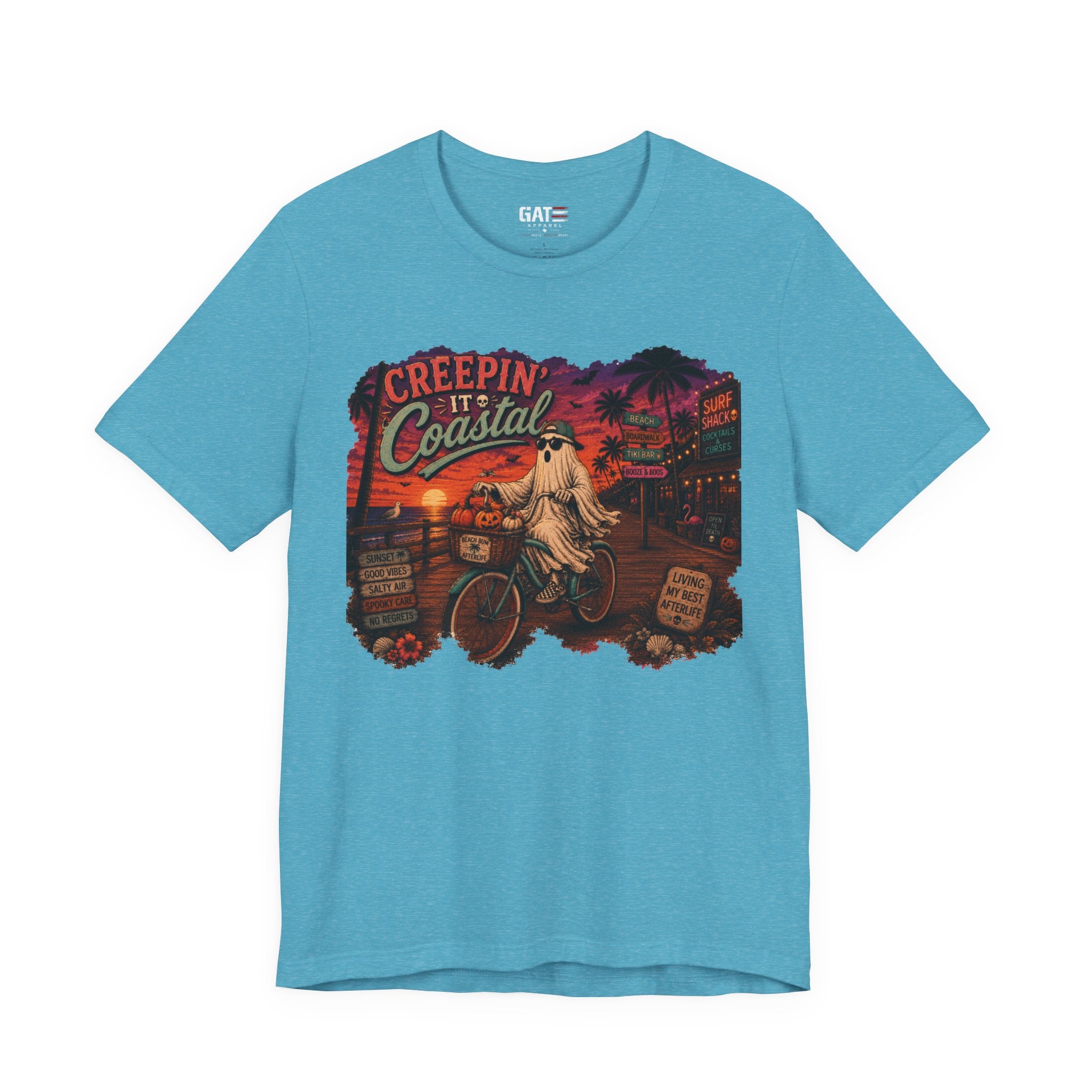 Summerween Shirt, Spooky Beach Shirt, Ghost Beach Tee, Halloween Beach Shirt, Coastal Halloween Tee, Tropical Ghost Shirt