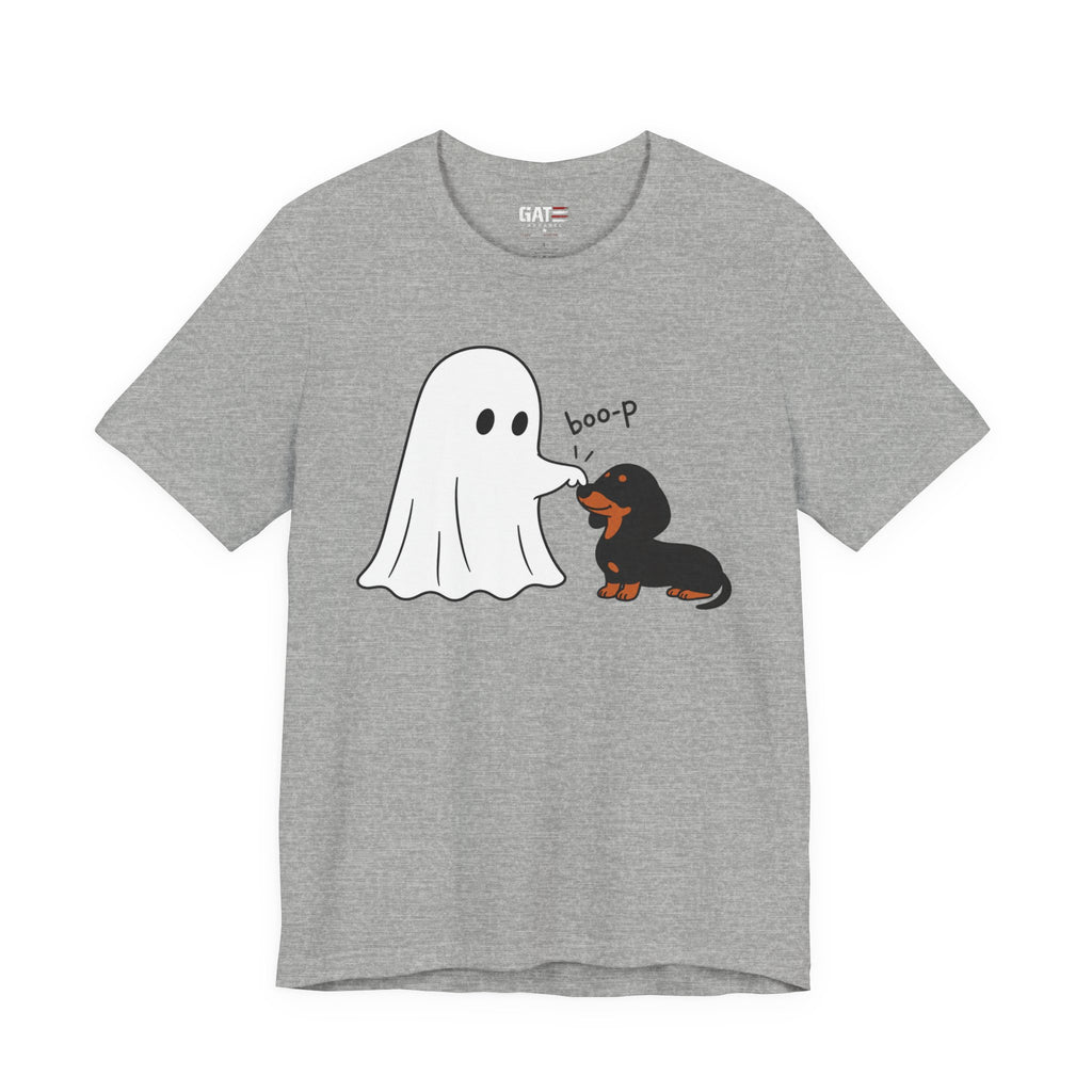 Halloween Ghost & Dachshund — "boo-p" Cute Dog Halloween T-Shirt