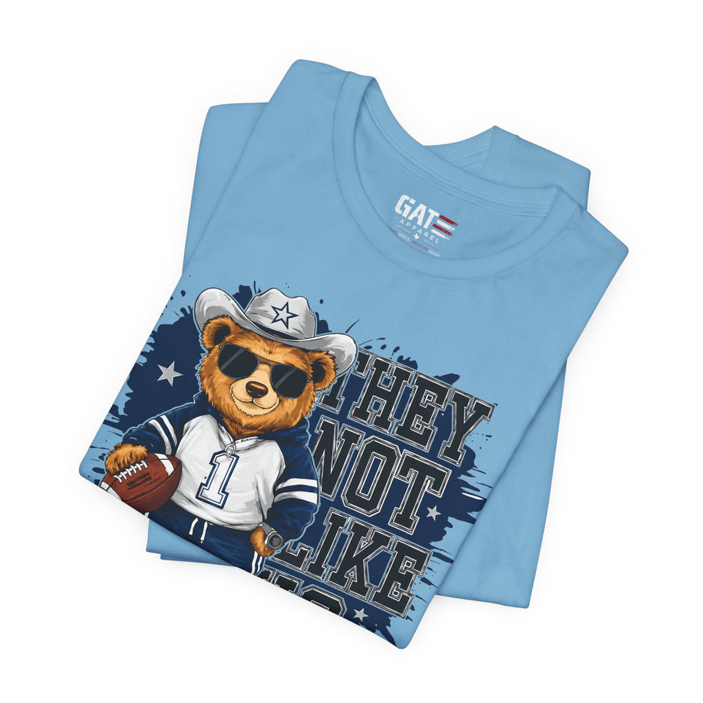 Custom Name and Number Shirt, Personalized Dallas Football Fan Tee, Blue and Silver Jersey Style Back Design