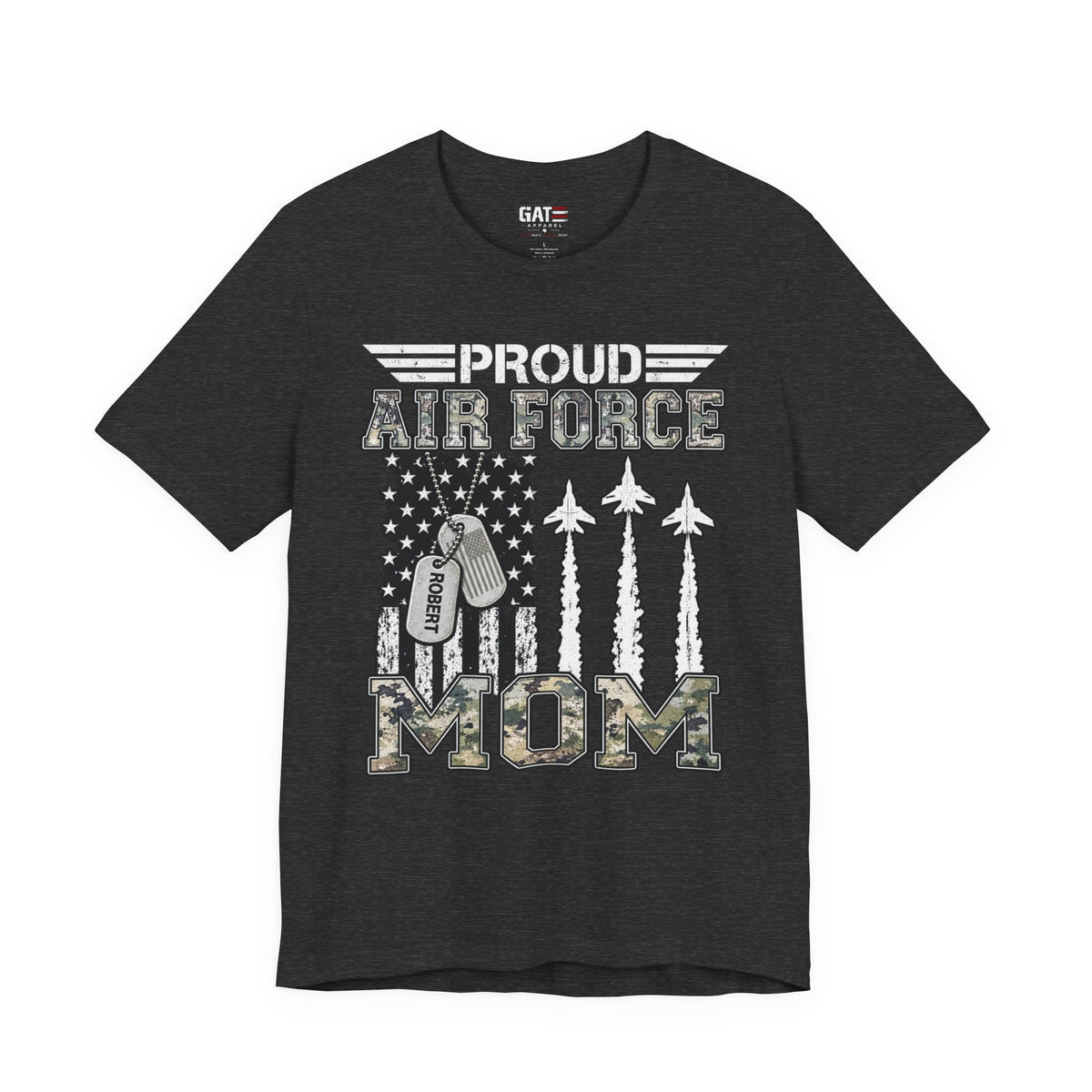 Air Force – Personalized Mom/Dad T-Shirt | Custom Name Dog Tag Tee