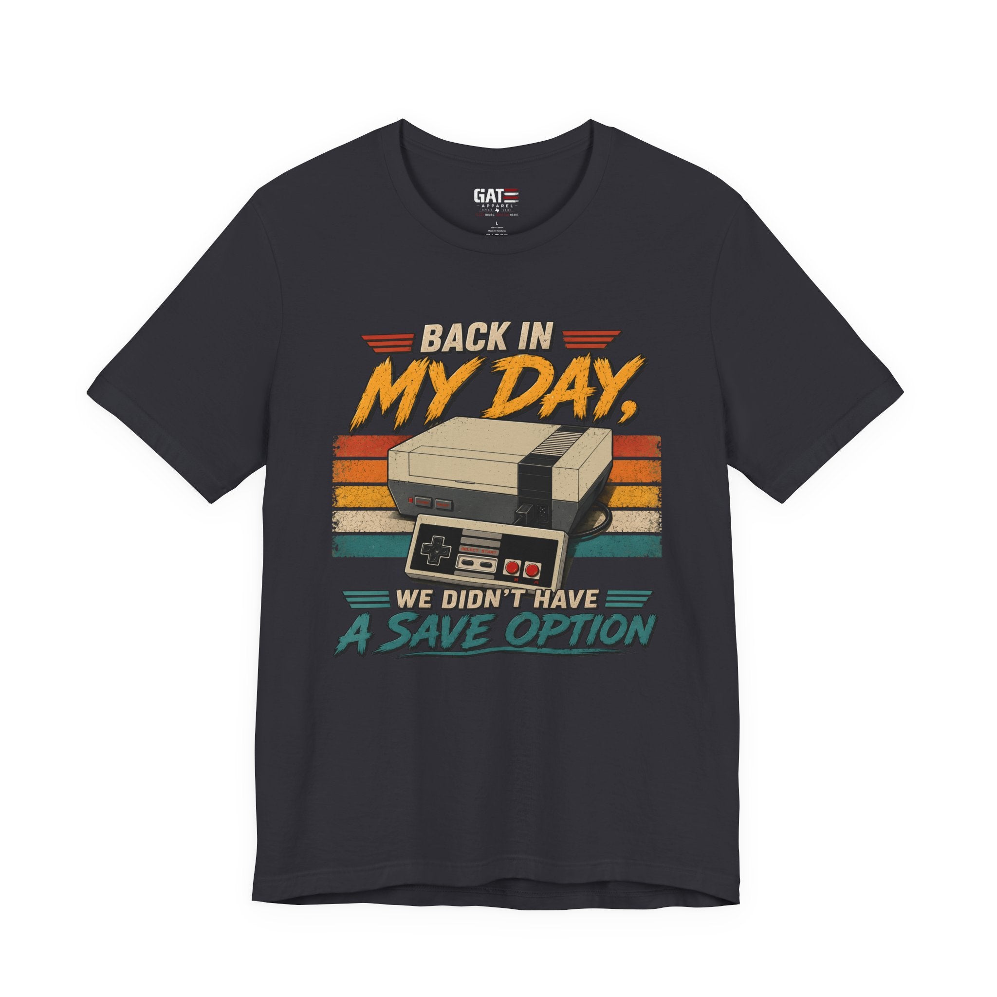 Funny Retro Gamer Shirt, Back In My Day We Didn't Have A Save Option, Vintage Gaming T Shirt, Old School Gamer Gift, Video Game Tee
