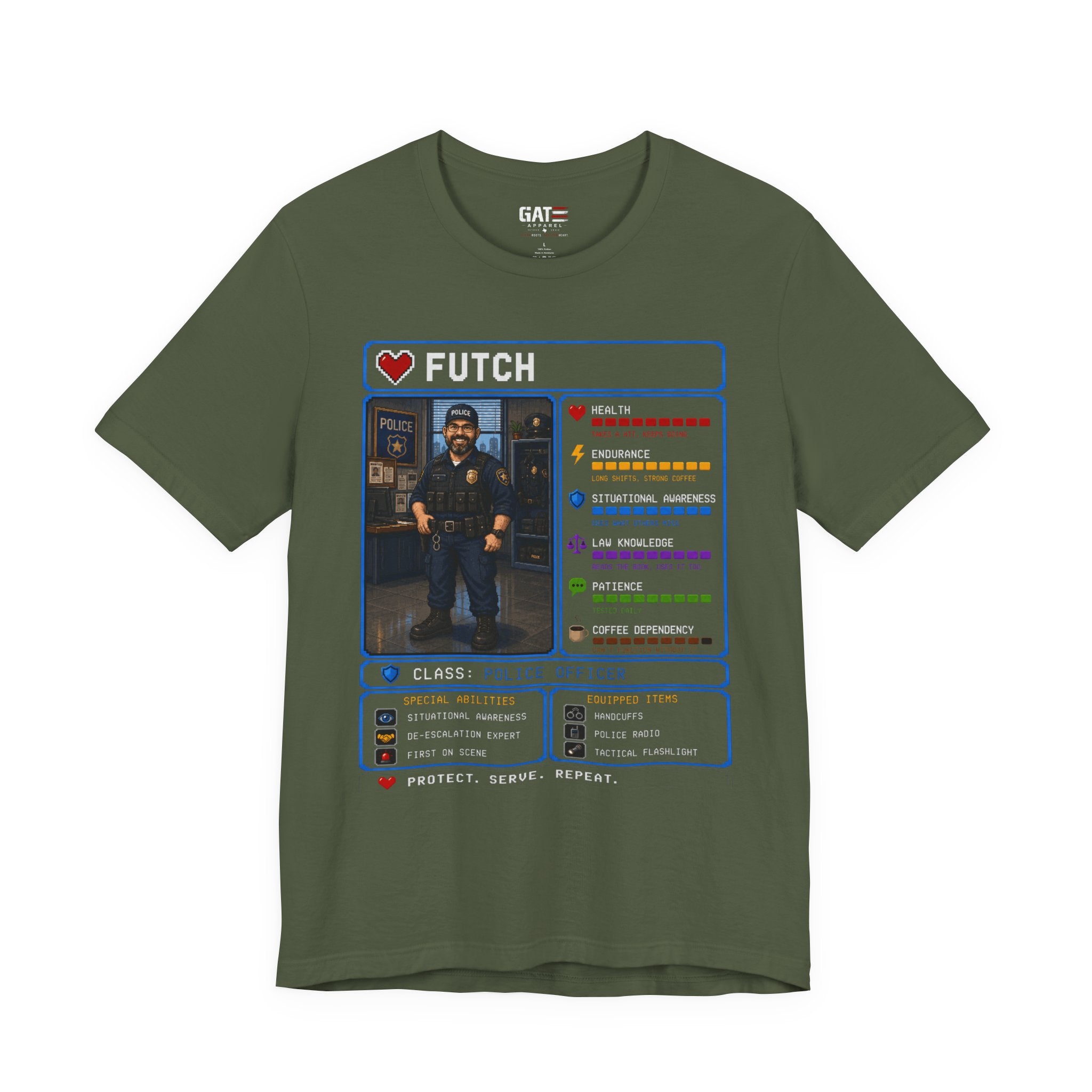 Custom Police Officer RPG Character Shirt | Personalized Law Enforcement Gift