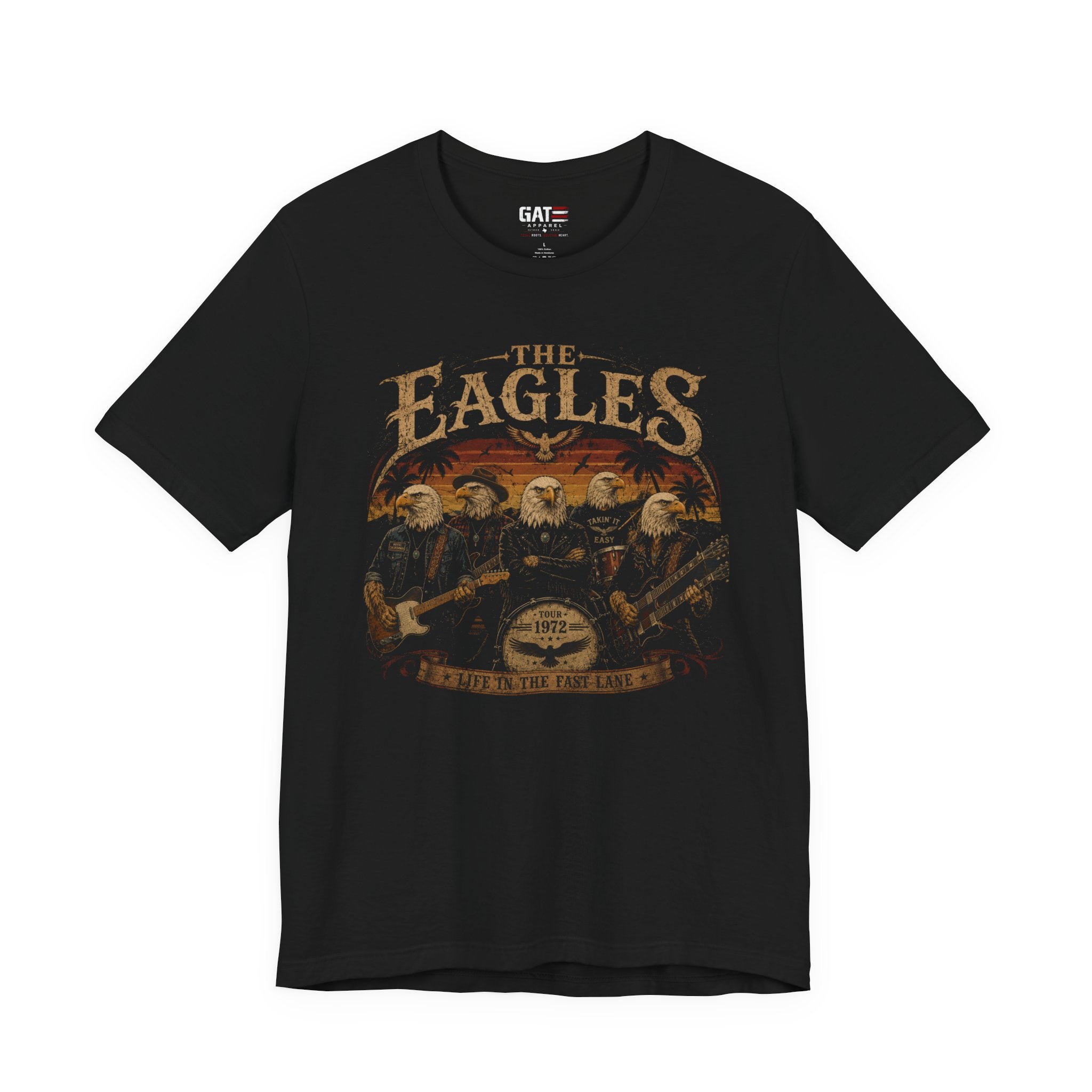 Eagles Vintage Rock Band Tee — Retro 1972 Concert Graphic T-Shirt