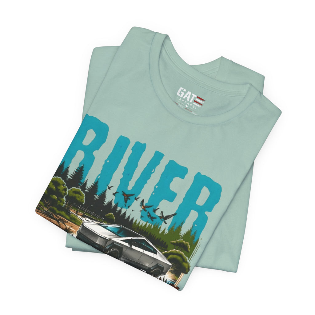 Cybertruck River Conqueror Shirt, Tesla Cybertruck Off Road Tee, Adventure Truck Shirt, Camping Shirt, Outdoor Lover Gift