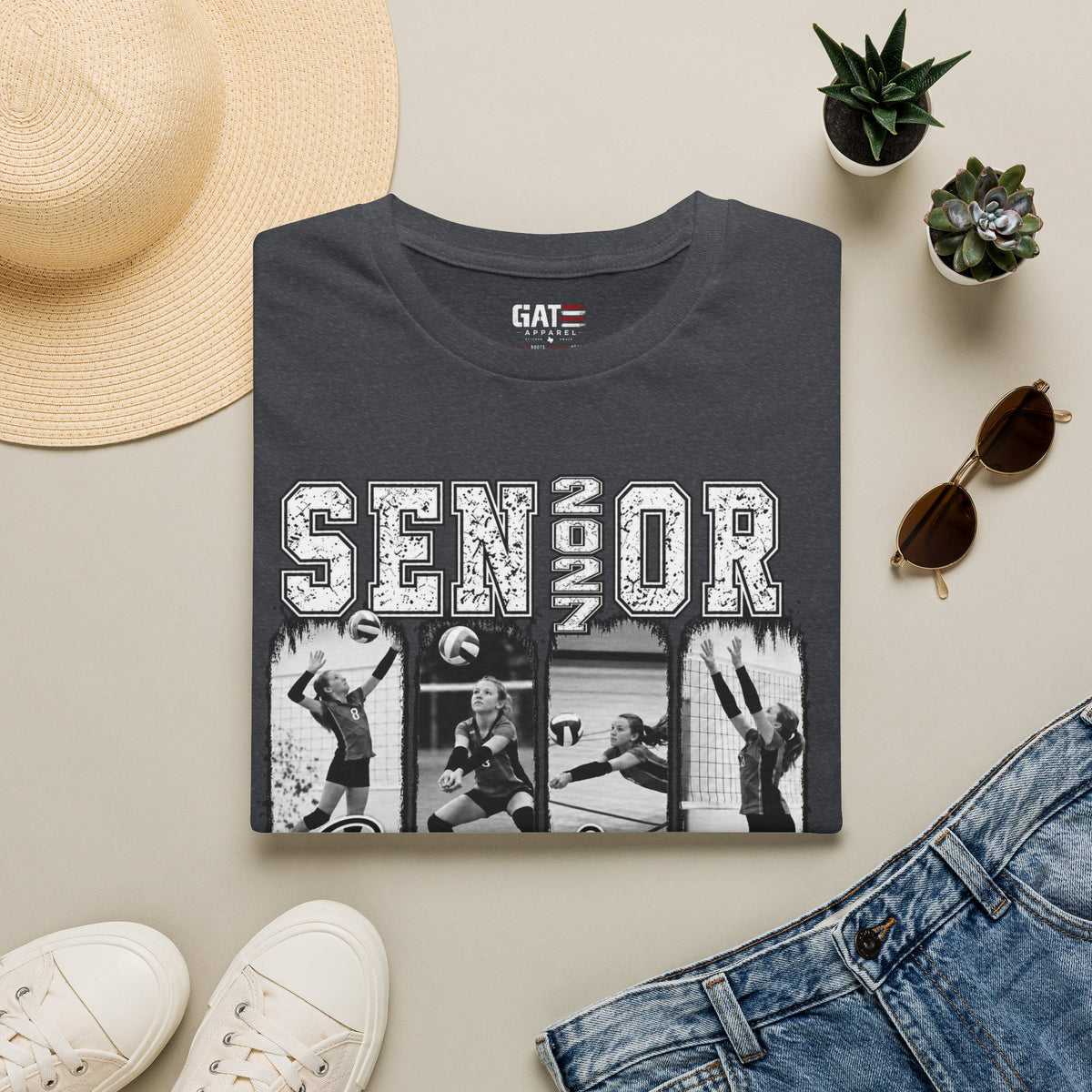 Senior Volleyball Mom Photo Shirt | Personalized Name Tee