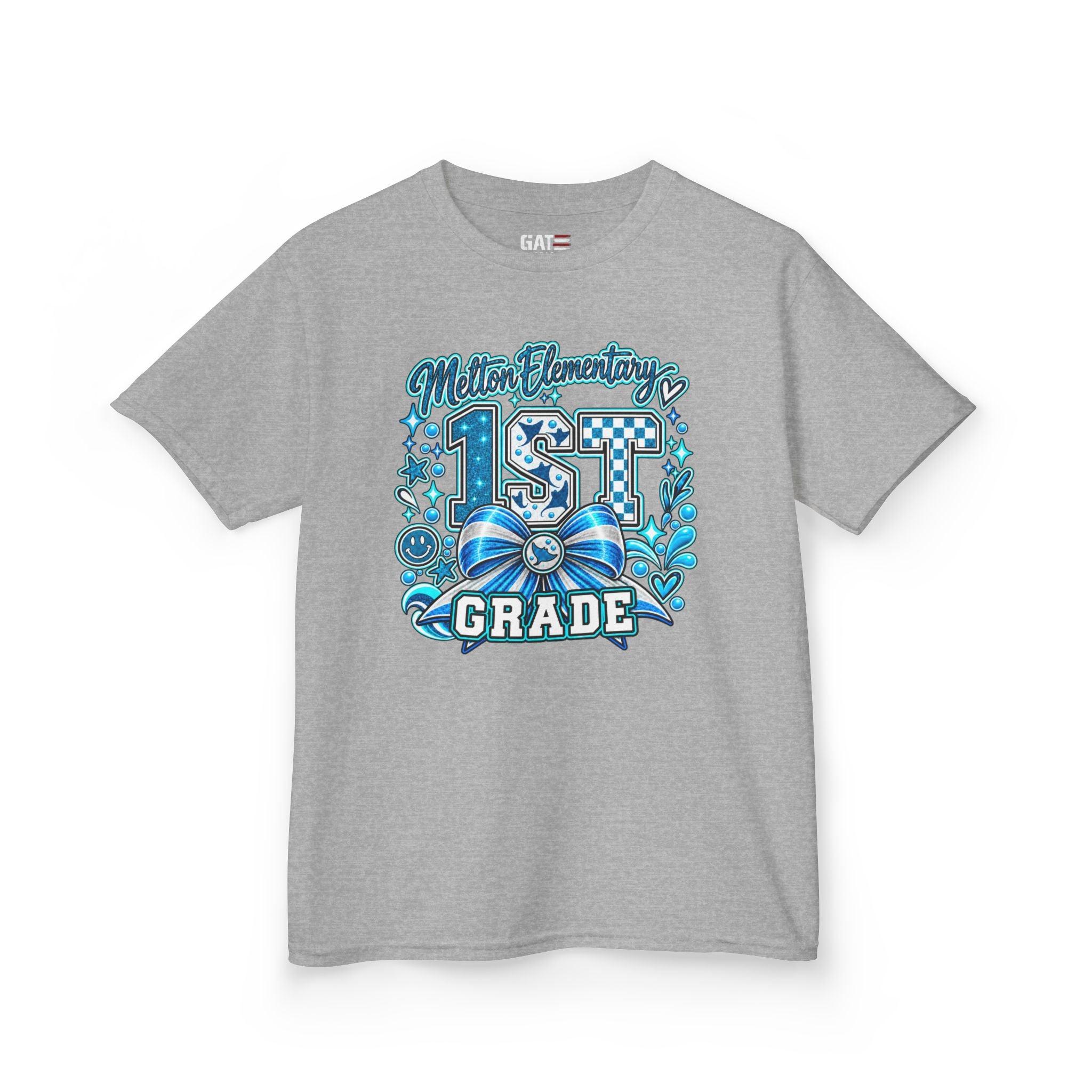 Melton 1st Grade Kids T‑Shirt — Ribbon Design