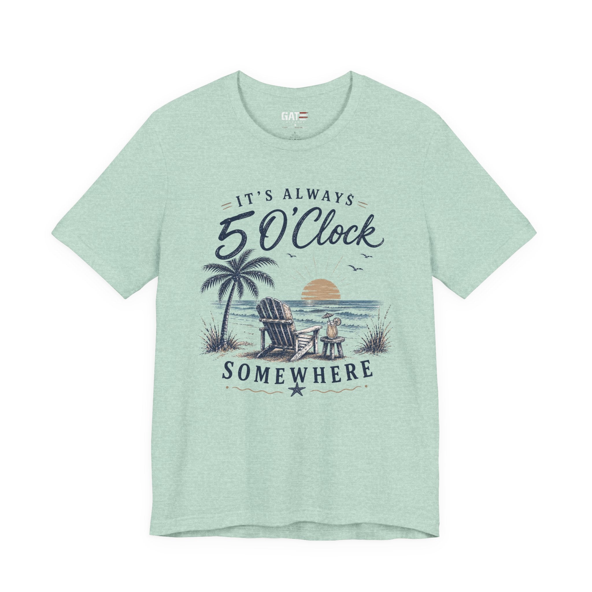 5 O'Clock Somewhere Beach T-Shirt