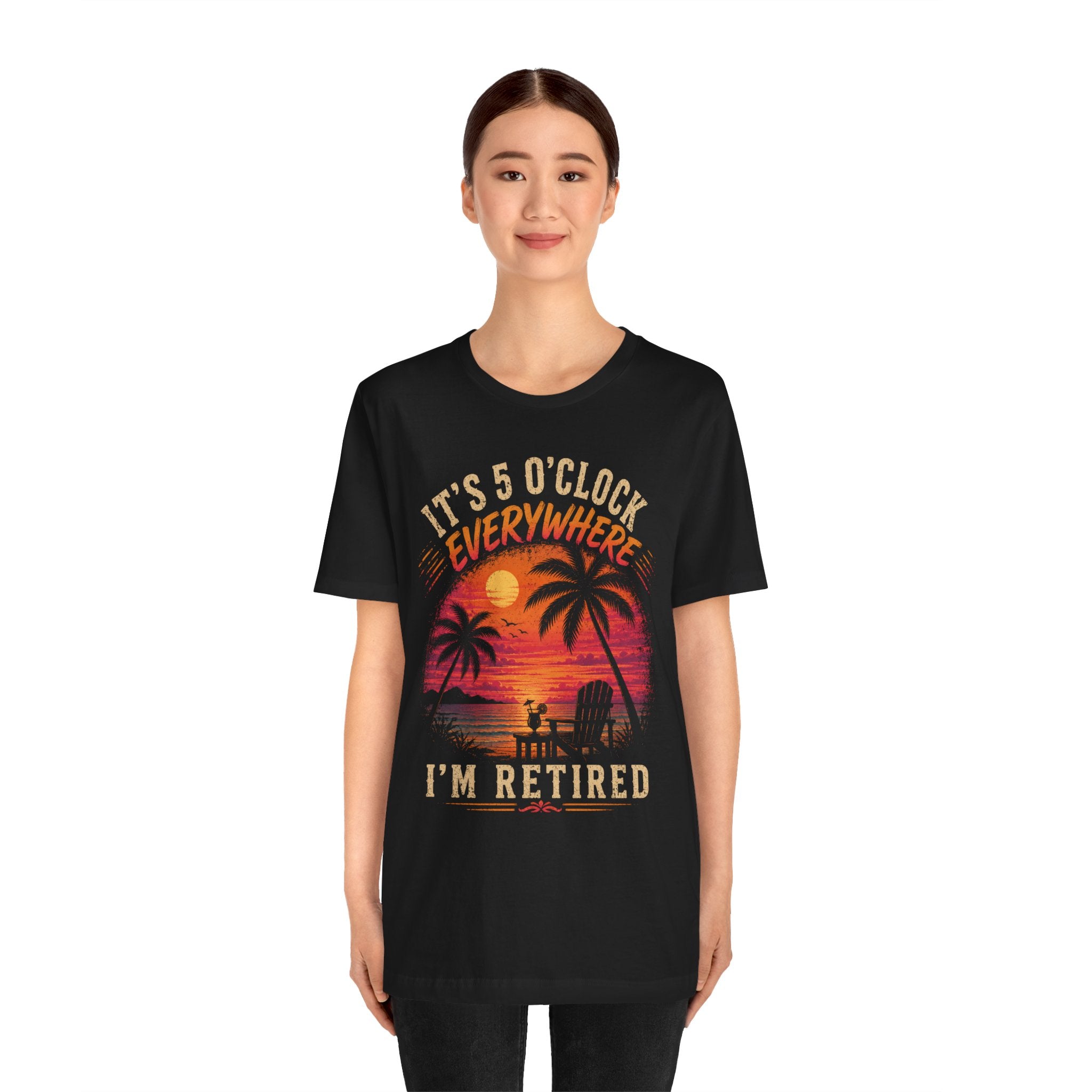 Retired Paradise T-Shirt - "It's 5 O'Clock Everywhere" Sunset Beach Tee