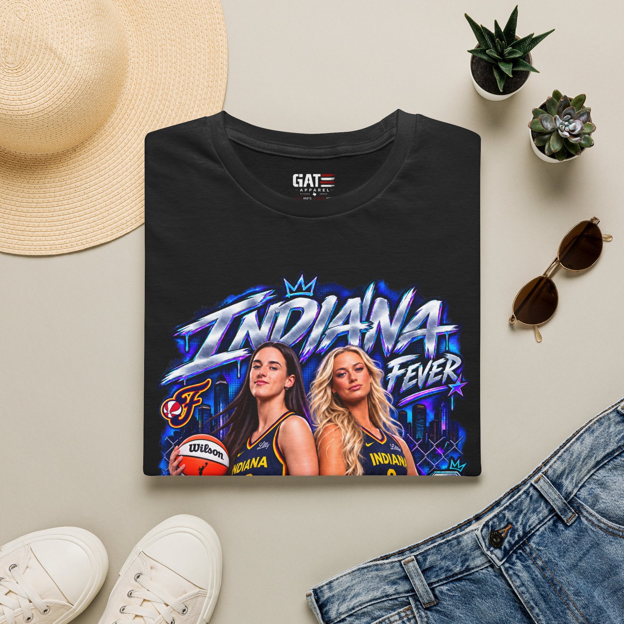 Caitlin Clark Sophie Cunningham Indiana Fever Shirt WNBA Basketball Graphic Tee