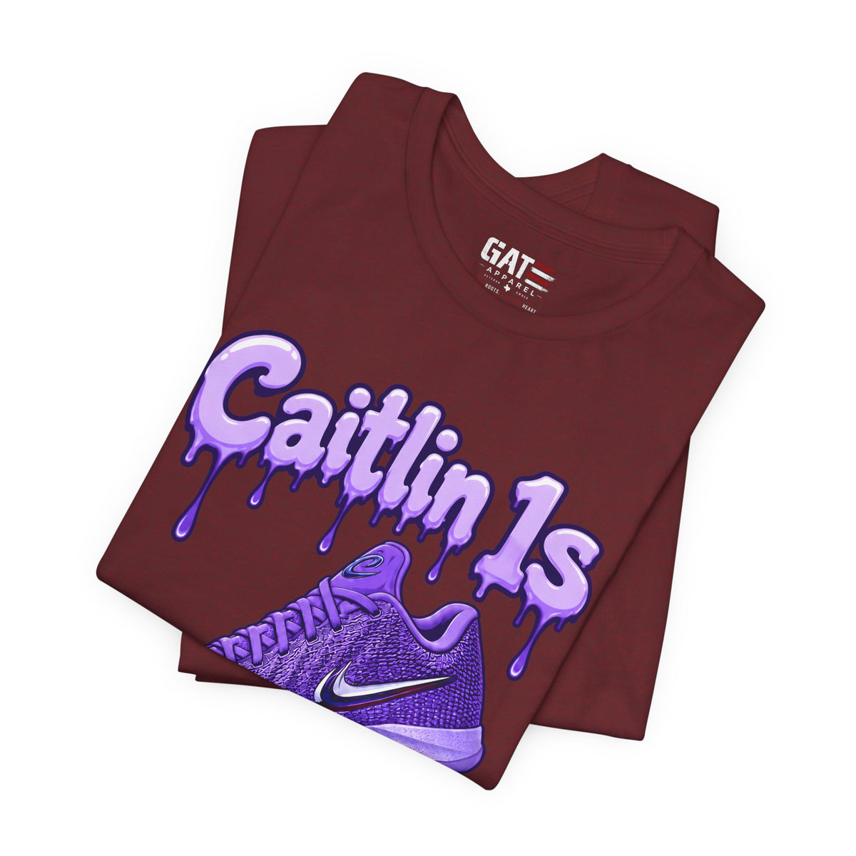 Caitlin Clark Caitlin 1s Purple Fade Paint Sneaker Shirt