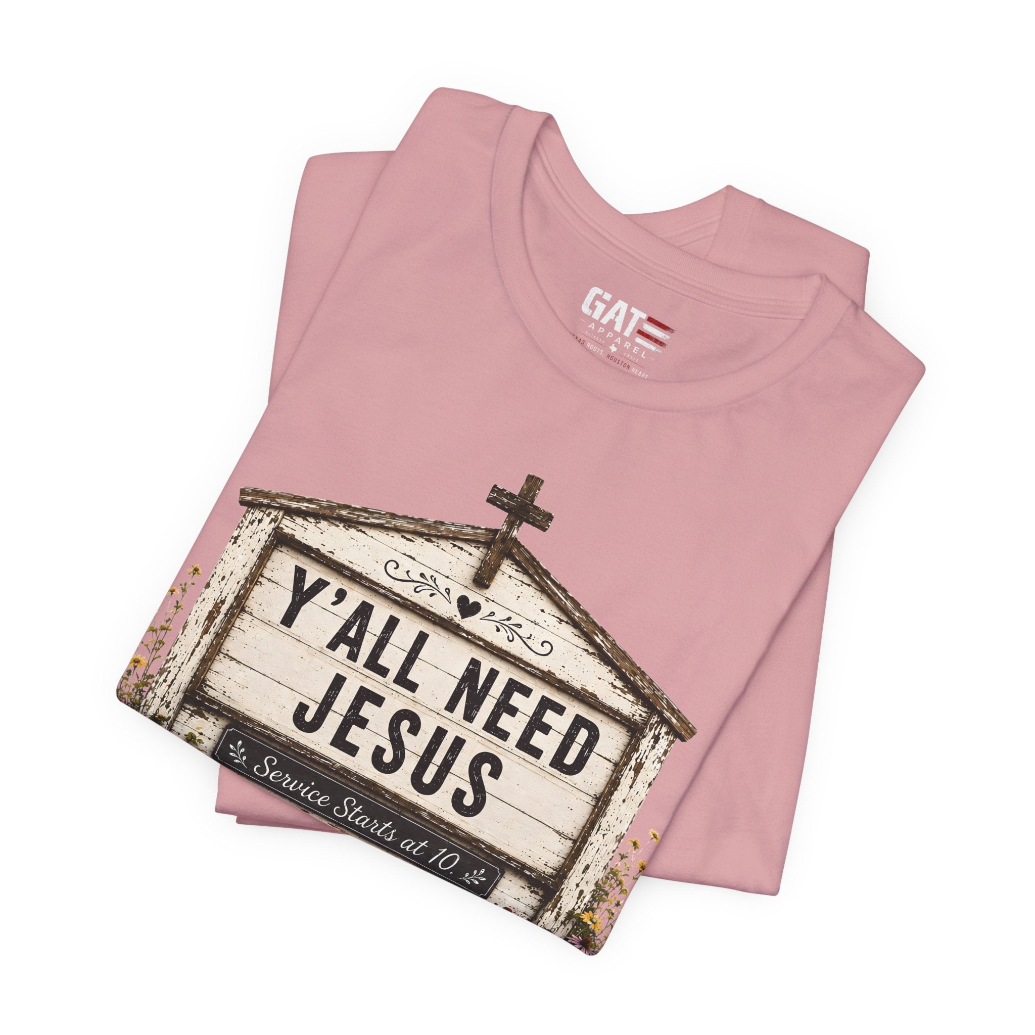 Y'all Need Jesus, Christian Shirt for Women, Rustic Faith Graphic Tee, Country Western Shirt, Farmhouse Christian Gift, Cowgirl Church Tee