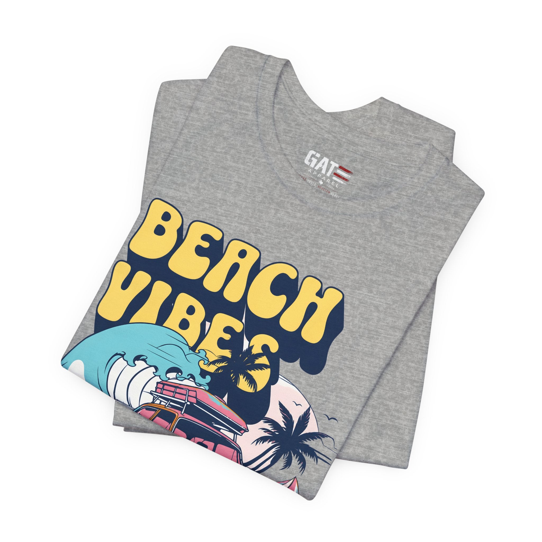 Beach Vibes Shirt, Retro Beach Tee, Vintage Summer Shirt, Coastal Vacation T Shirt, Surf Car Graphic Tee, Groovy Beach Lover Gift
