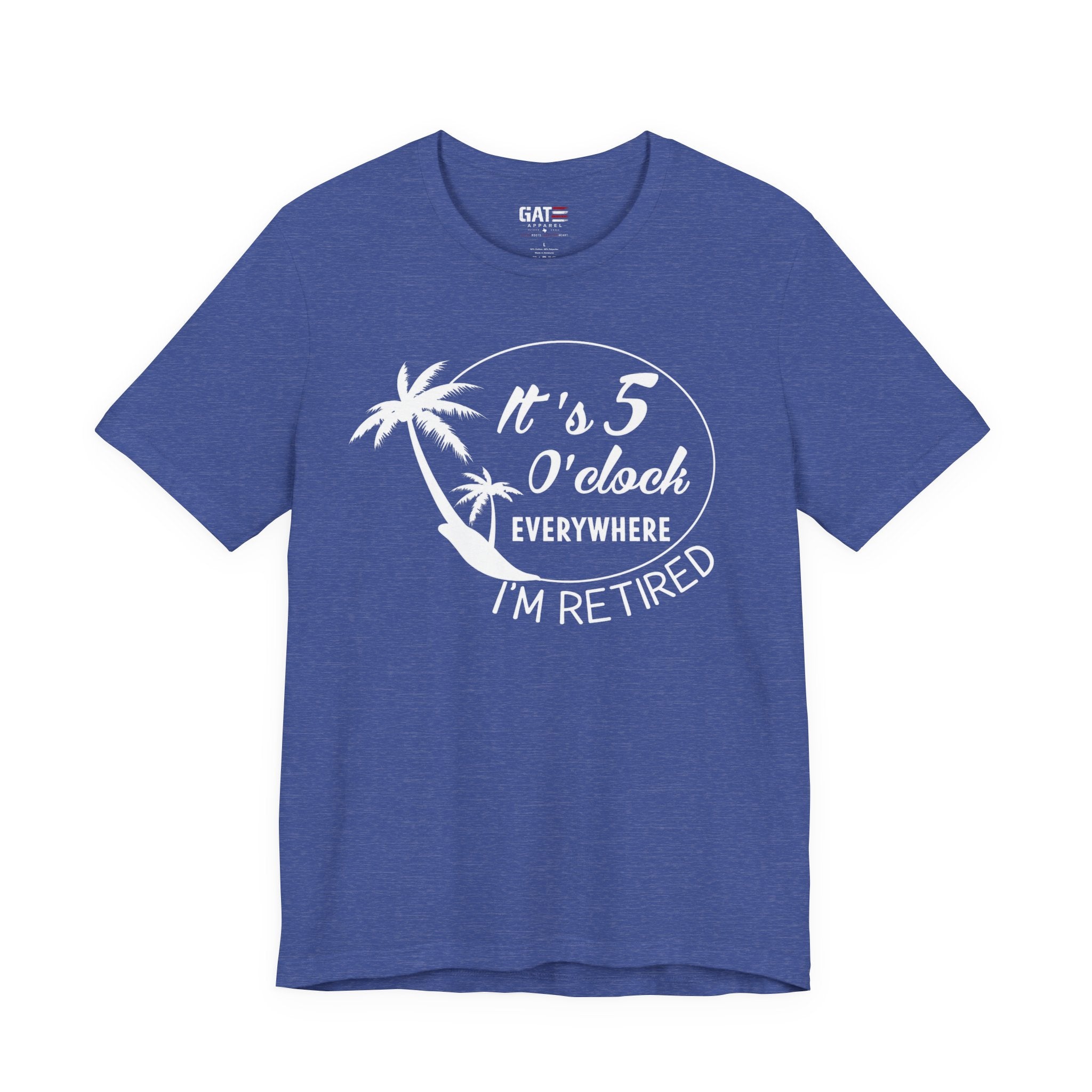 Retired Vibes Tee – "It's 5 O'Clock Everywhere I'm Retired" Palm Tree T-Shirt