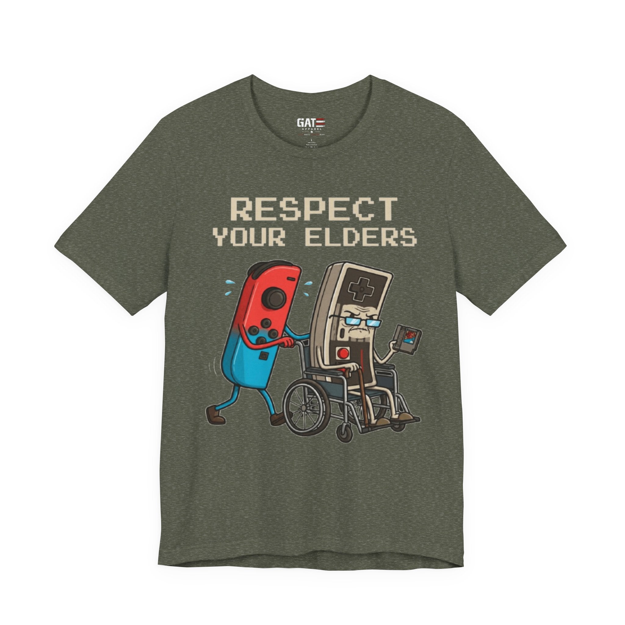 Respect Your Elders Tee — Retro Game Controller Graphic T-Shirt