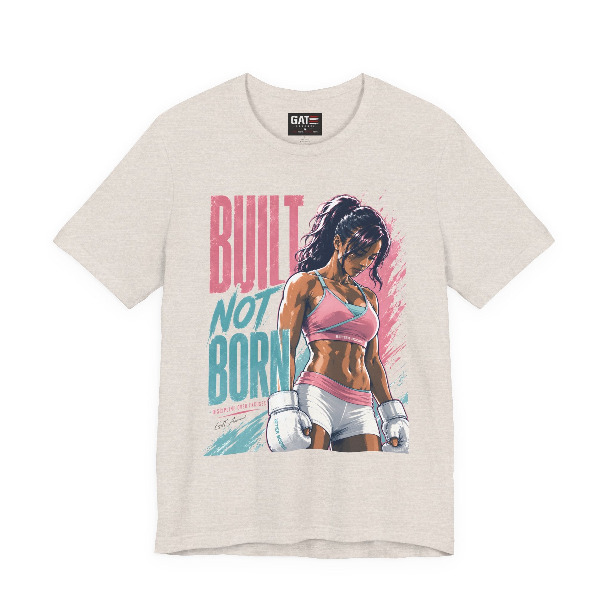 Built Not Born Shirt, Women's Gym Shirt, Motivational Workout Tee, Fitness Graphic T Shirt, Weightlifting Gift for Her