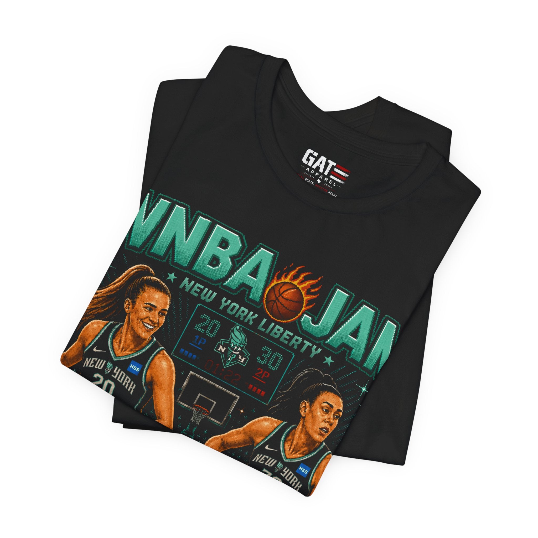 Sabrina Ionescu Breanna Stewart WNBA Jam New York Liberty Graphic T-Shirt