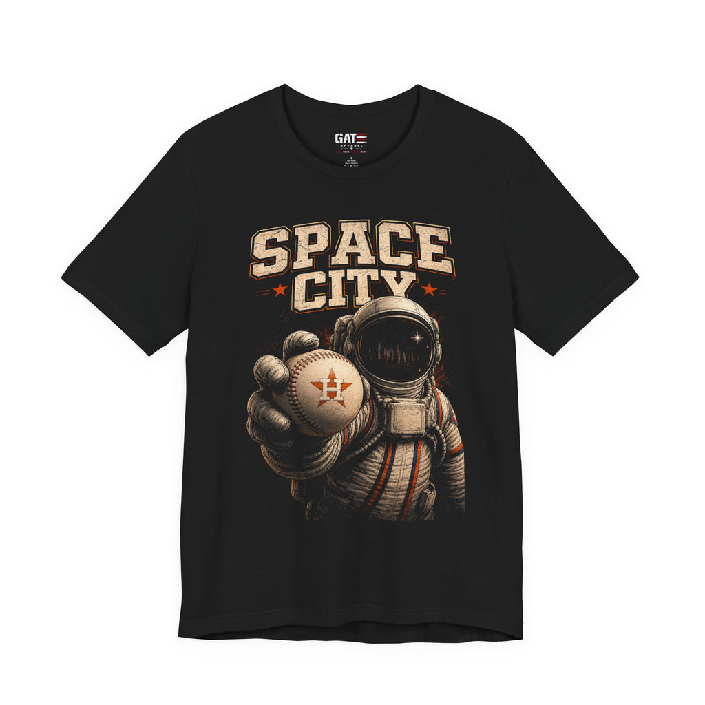 Houston Astros Space City Astronaut T-Shirt — Vintage Space Baseball Tee