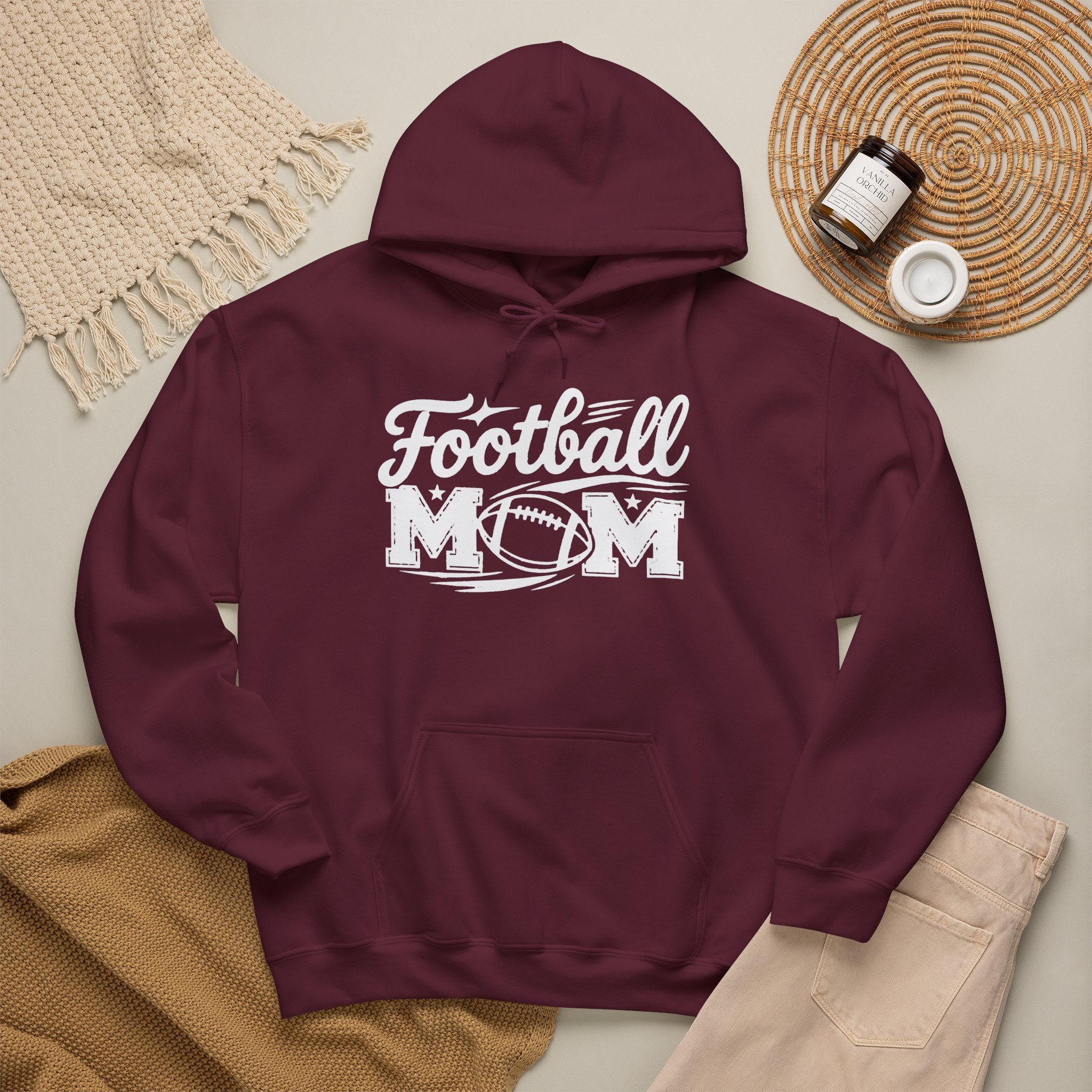 Football Mom Personalized Comfort Hoodie Custom Player Name Number Game Day Tee