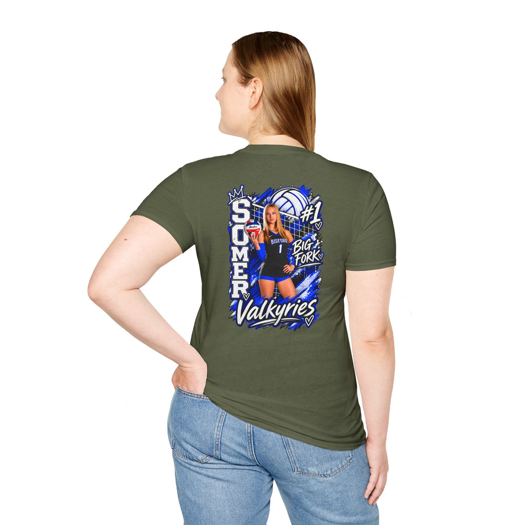 Volleyball Mom Senior Player Photo Tee — Custom Photo Team Name and Number