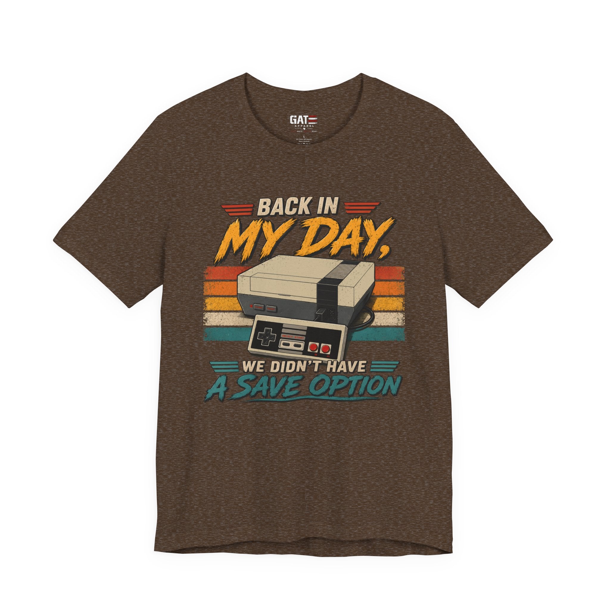 Funny Retro Gamer Shirt, Back In My Day We Didn't Have A Save Option, Vintage Gaming T Shirt, Old School Gamer Gift, Video Game Tee