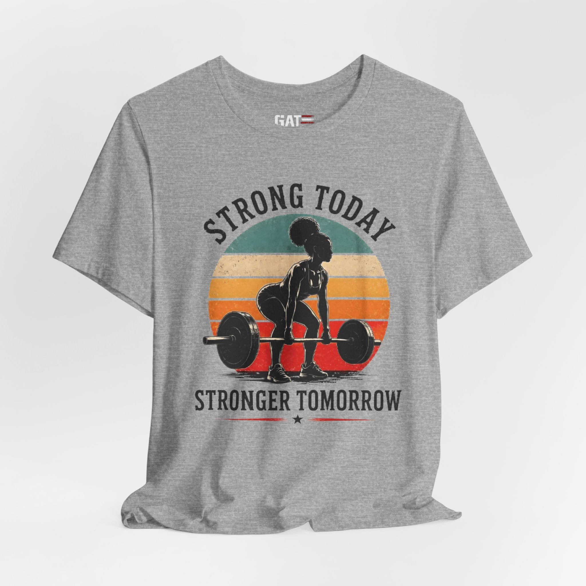 Strong Today Stronger Tomorrow Shirt, Women's Gym Shirt, Retro Weightlifting Tee, Fitness Gift for Women