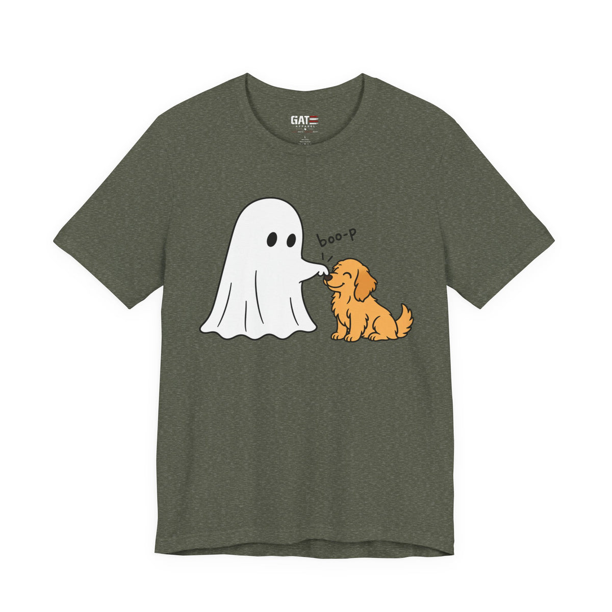 Halloween Ghost & Golden Retriever — "boo-p" Cute Dog Halloween T-Shirt