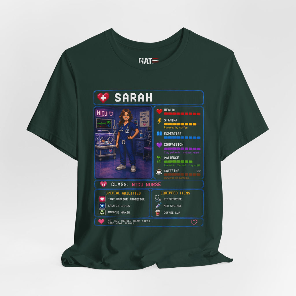 Custom NICU Nurse RPG Character Shirt | Personalized Nurse Gift