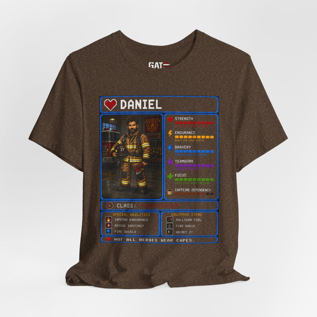 Custom Firefighter RPG Character Shirt | Personalized Firefighter Gift