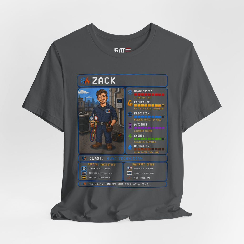 Custom HVAC Technician RPG Character Shirt| Personalized HVAC Tech Gift