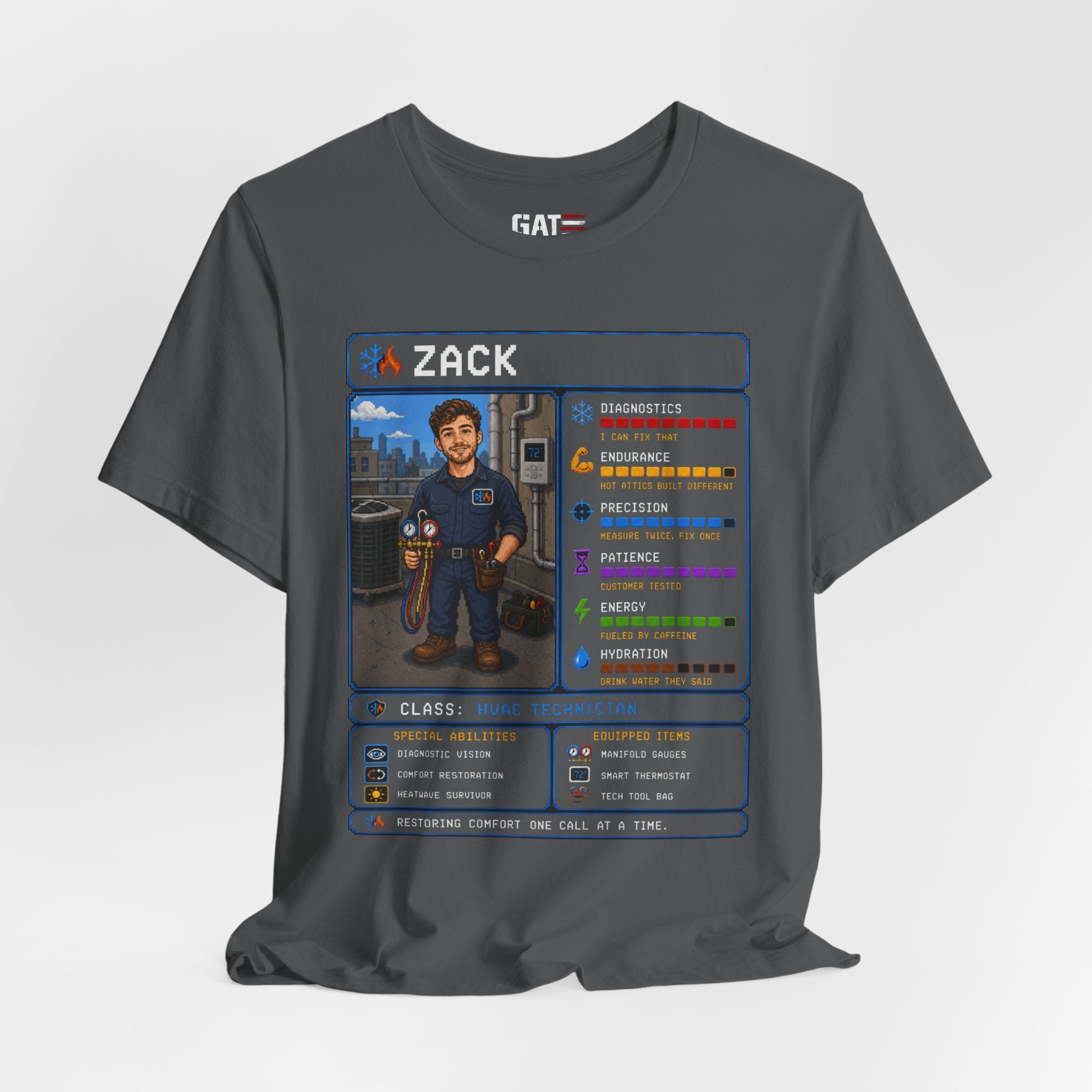 Custom HVAC Technician RPG Character Shirt| Personalized HVAC Tech Gift