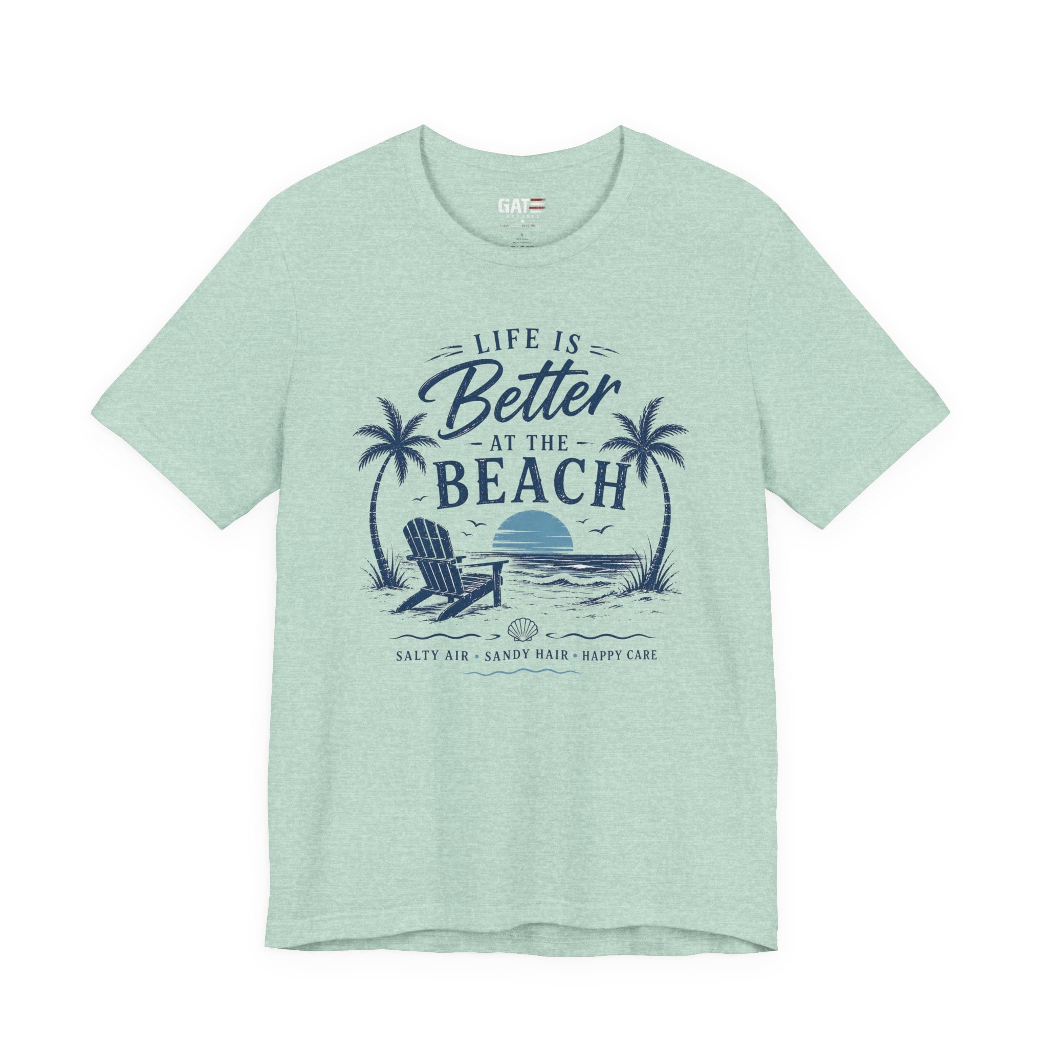 Life Is Better at the Beach T-Shirt — Vintage Coastal Palm Tee