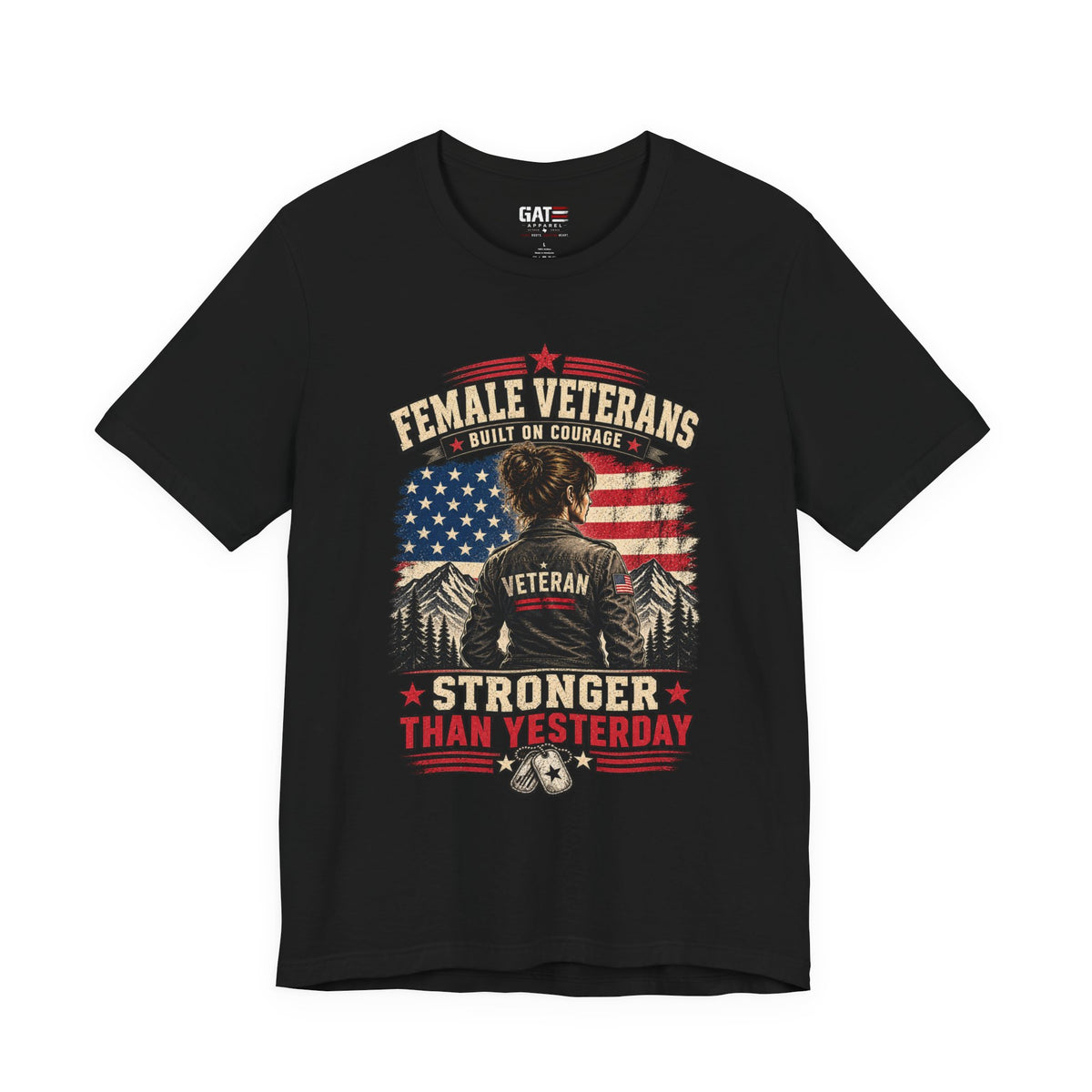 Built on Courage Female Veteran Shirt | Patriotic Tee