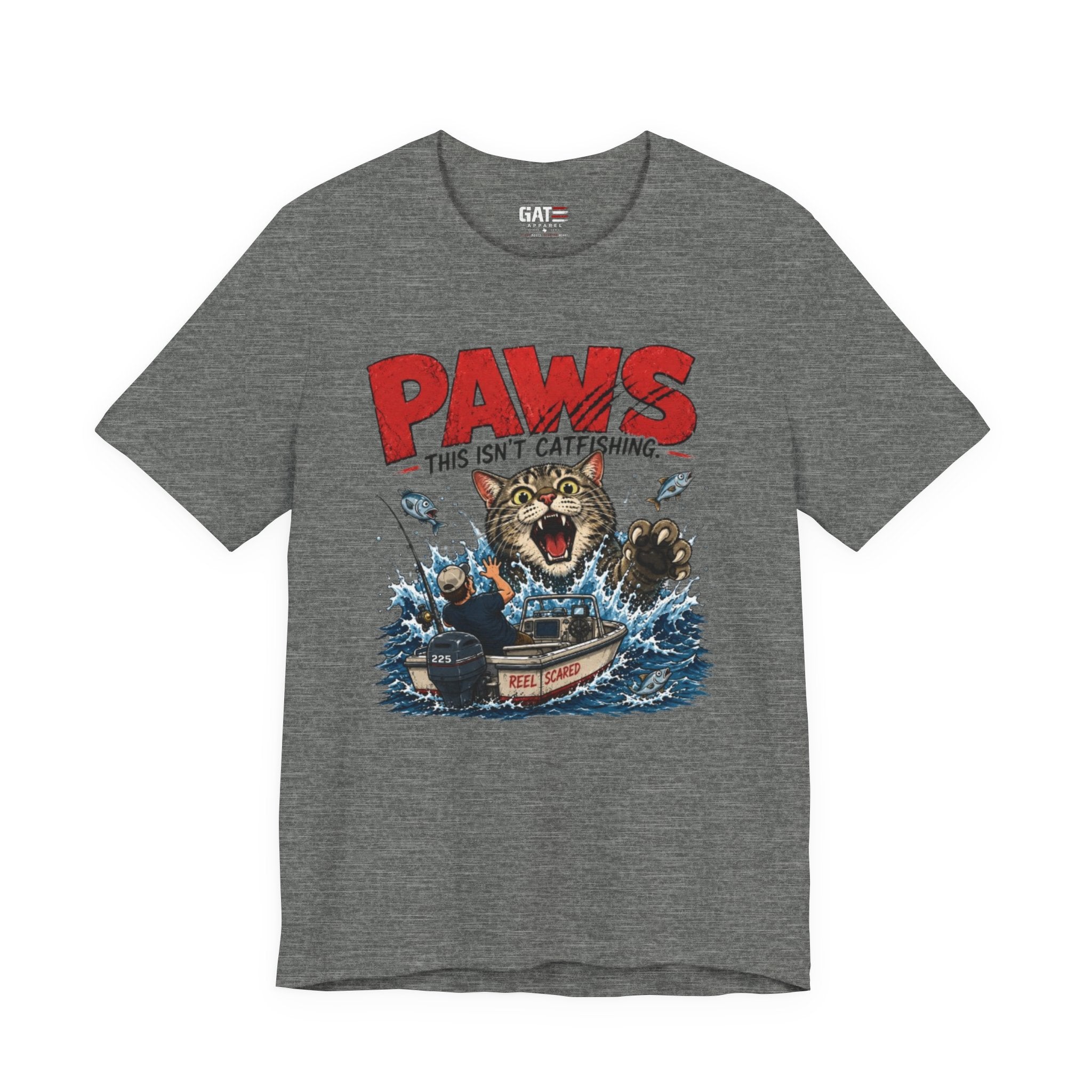 "PAWS This Isn't Catfishing" Fishing Cat Graphic Tee