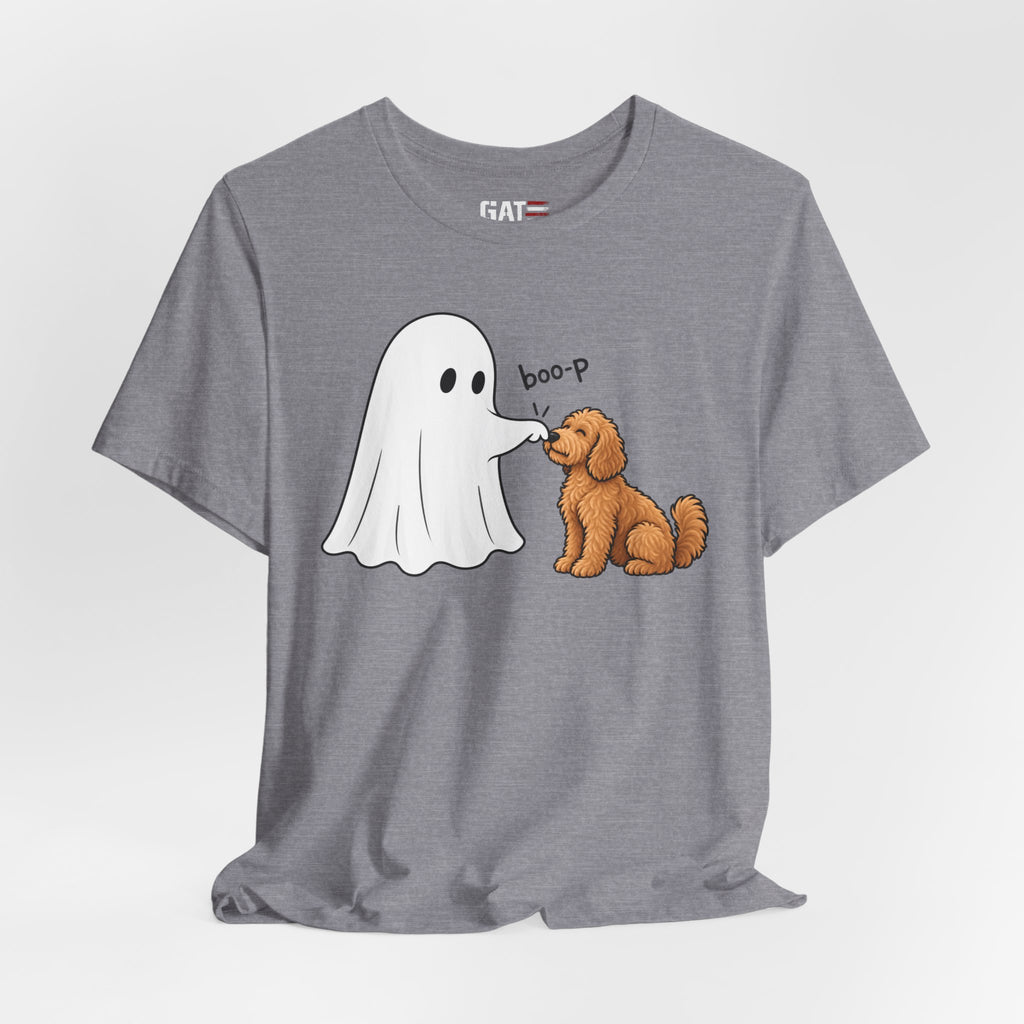 Halloween Ghost & Doodle— "boo-p" Cute Dog Halloween T-Shirt