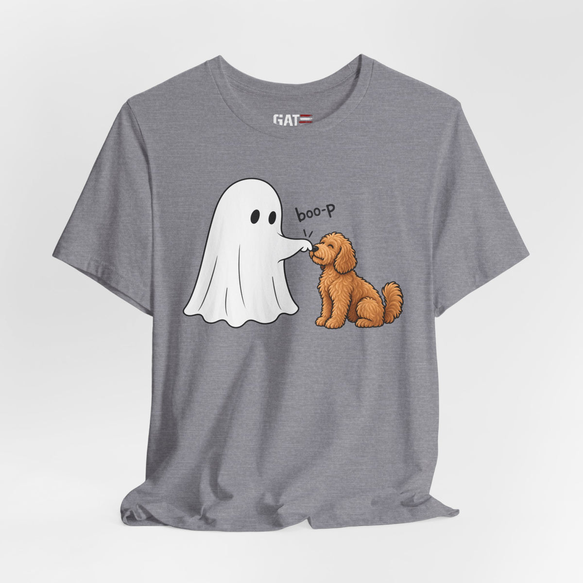 Halloween Ghost & Doodle— "boo-p" Cute Dog Halloween T-Shirt