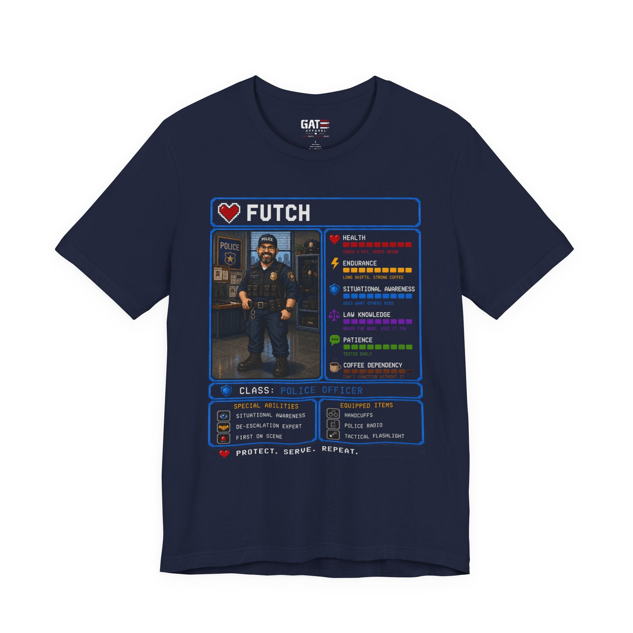 Custom Police Officer RPG Character Shirt | Personalized Law Enforcement Gift